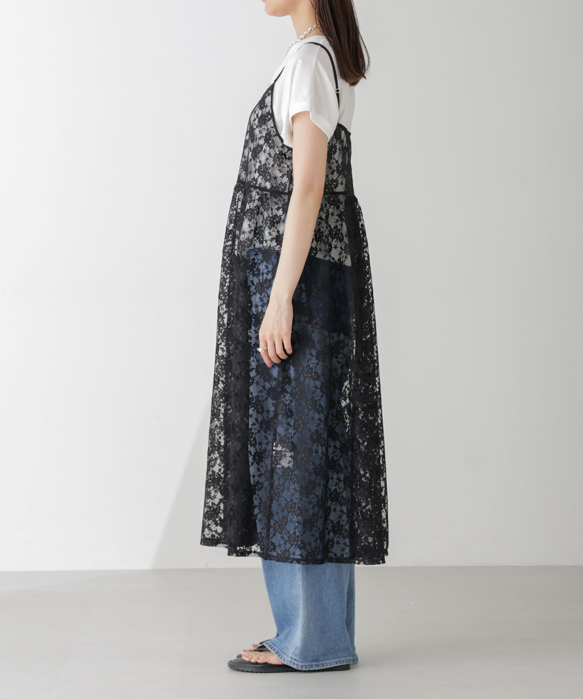 nano･universe「シアーレースキャミソールワンピース」|ワンピース|