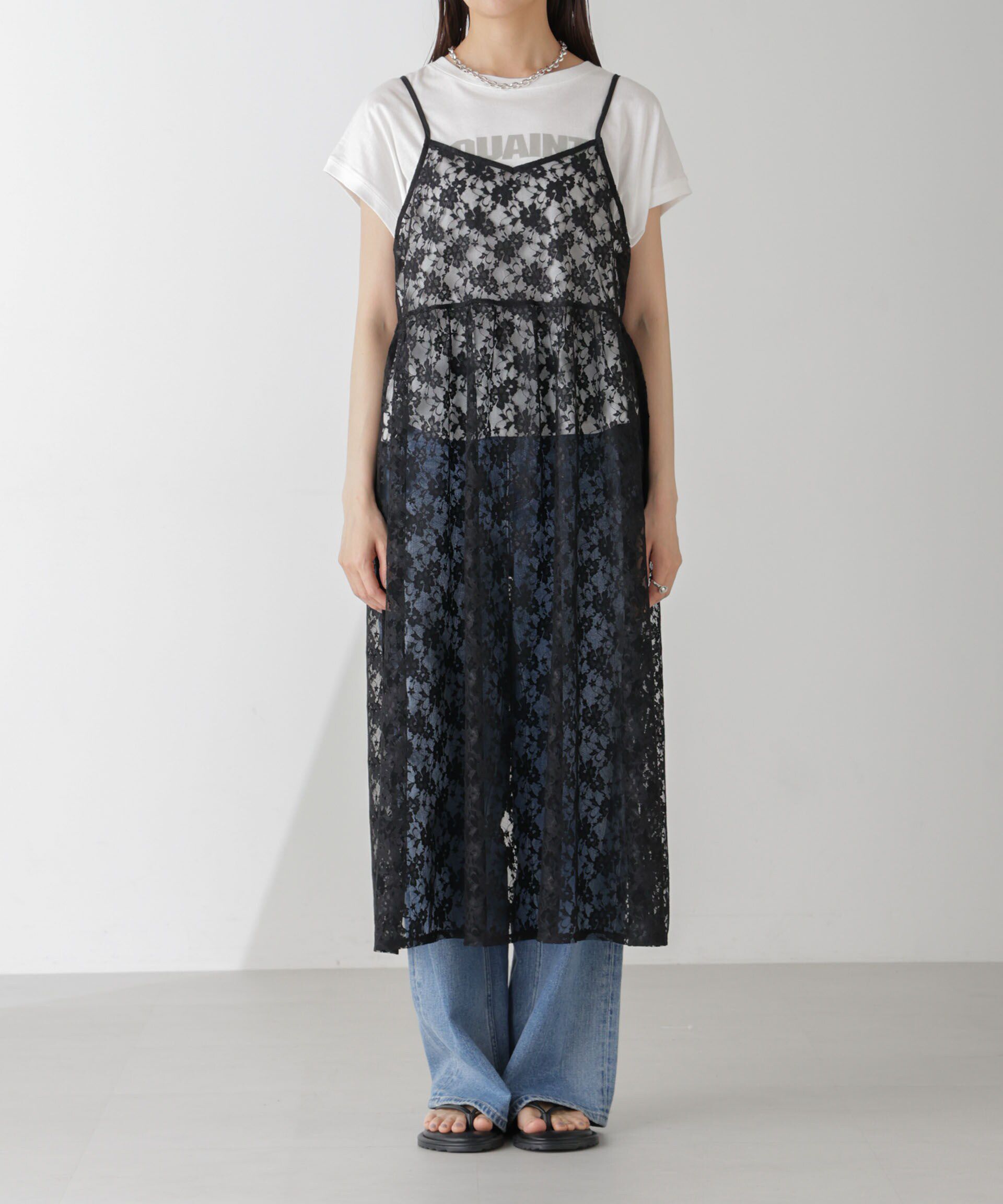 nano･universe「シアーレースキャミソールワンピース」|ワンピース|