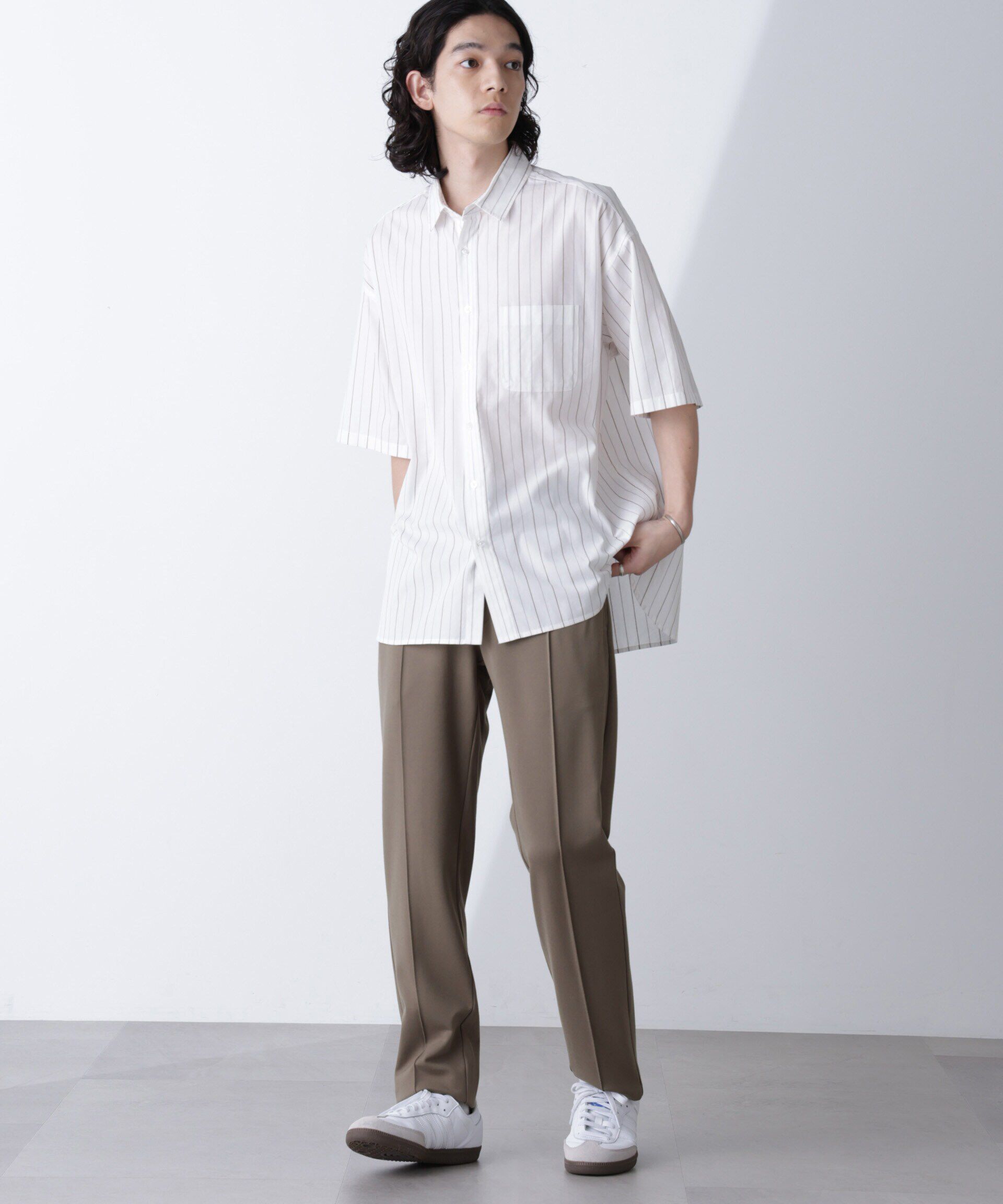 nano･universe「「モダンコンフォートシリーズ」スリムイージースラックス」|チノ|