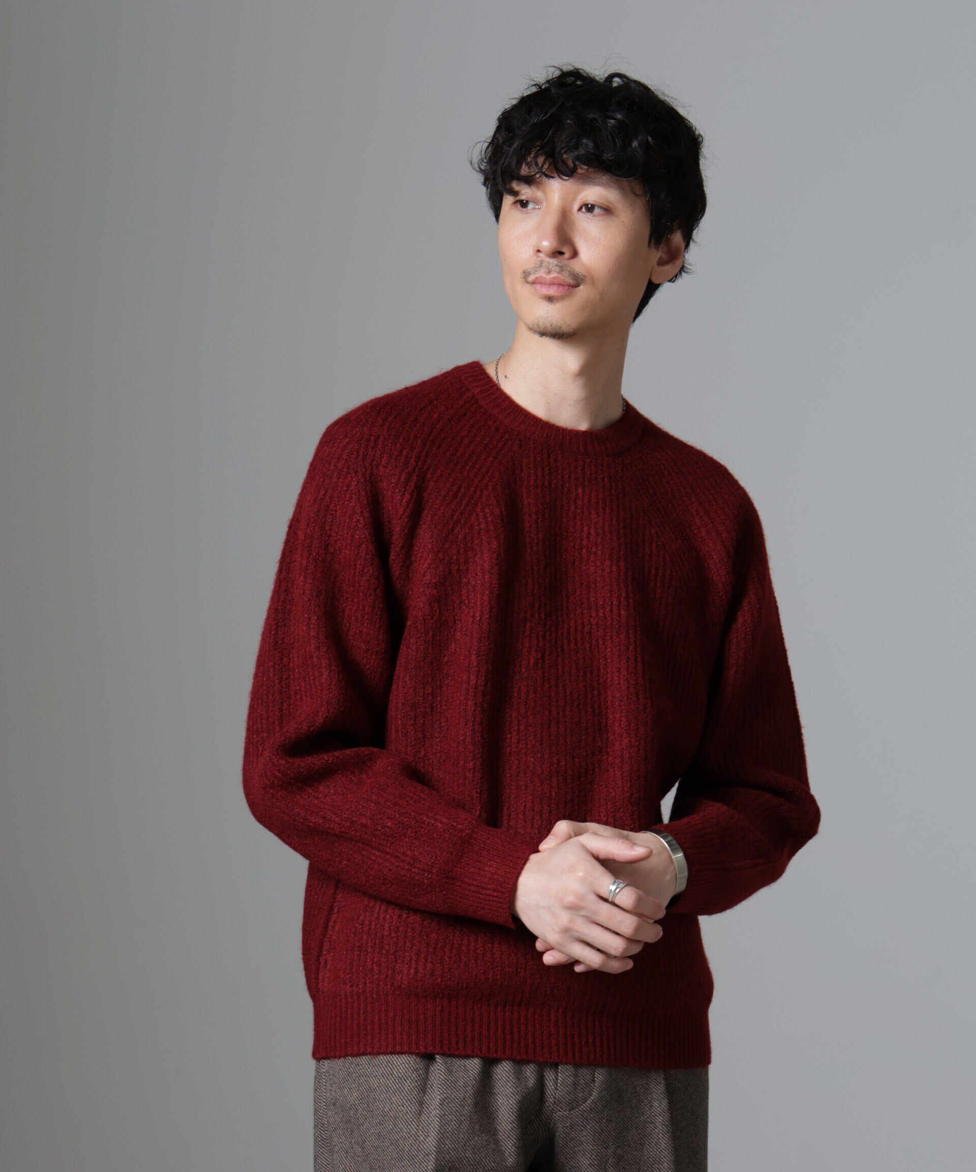 nano･universe「ウールミックスラグランニット」|ニット・セーター|ボルドー3
