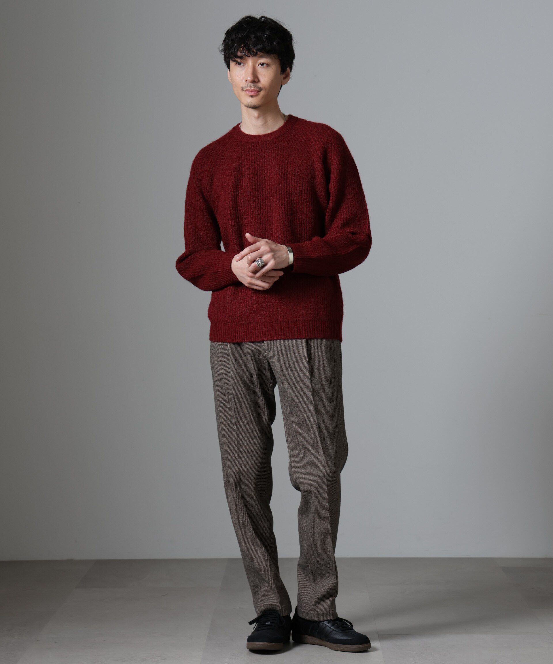 nano･universe「ウールミックスラグランニット」|ニット・セーター|