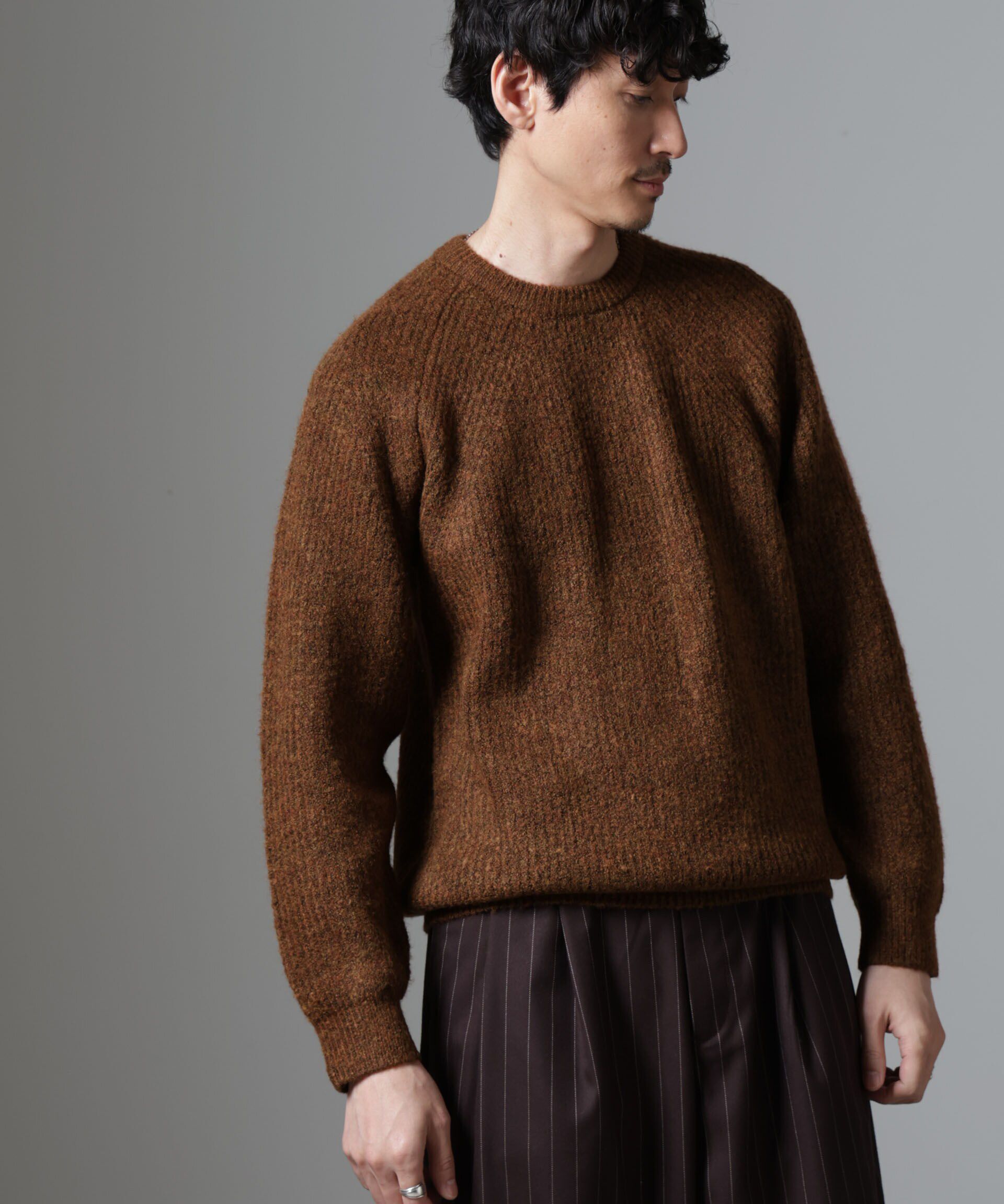 nano･universe「ウールミックスラグランニット」|ニット・セーター|ブラウン系3