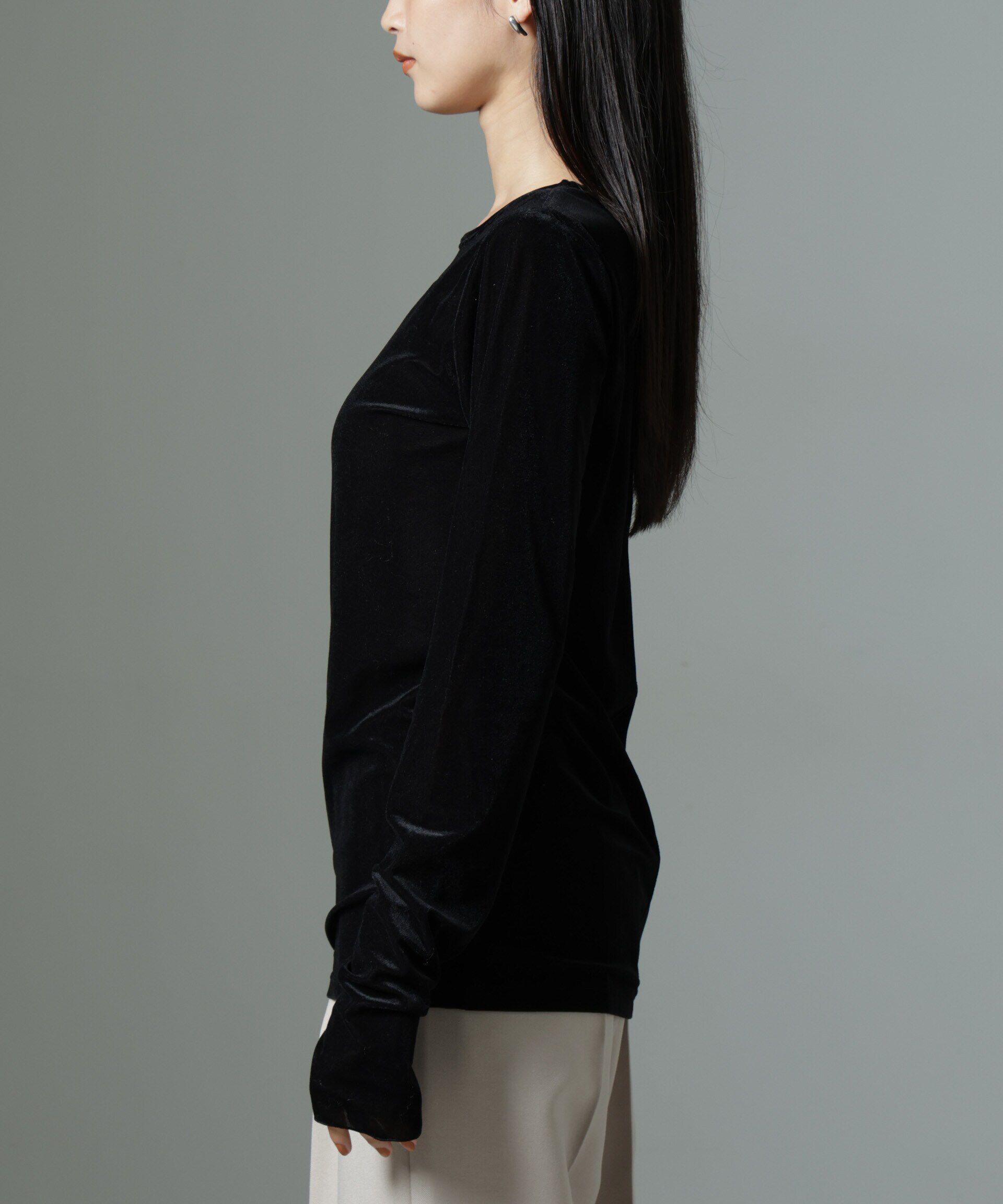 nano･universe「シアーベロアロングTシャツ」|Tシャツ・カットソー|