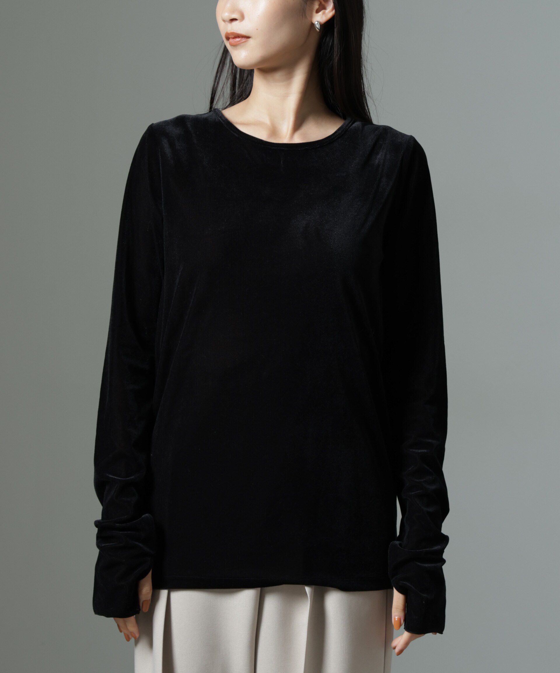 nano･universe「シアーベロアロングTシャツ」|Tシャツ・カットソー|