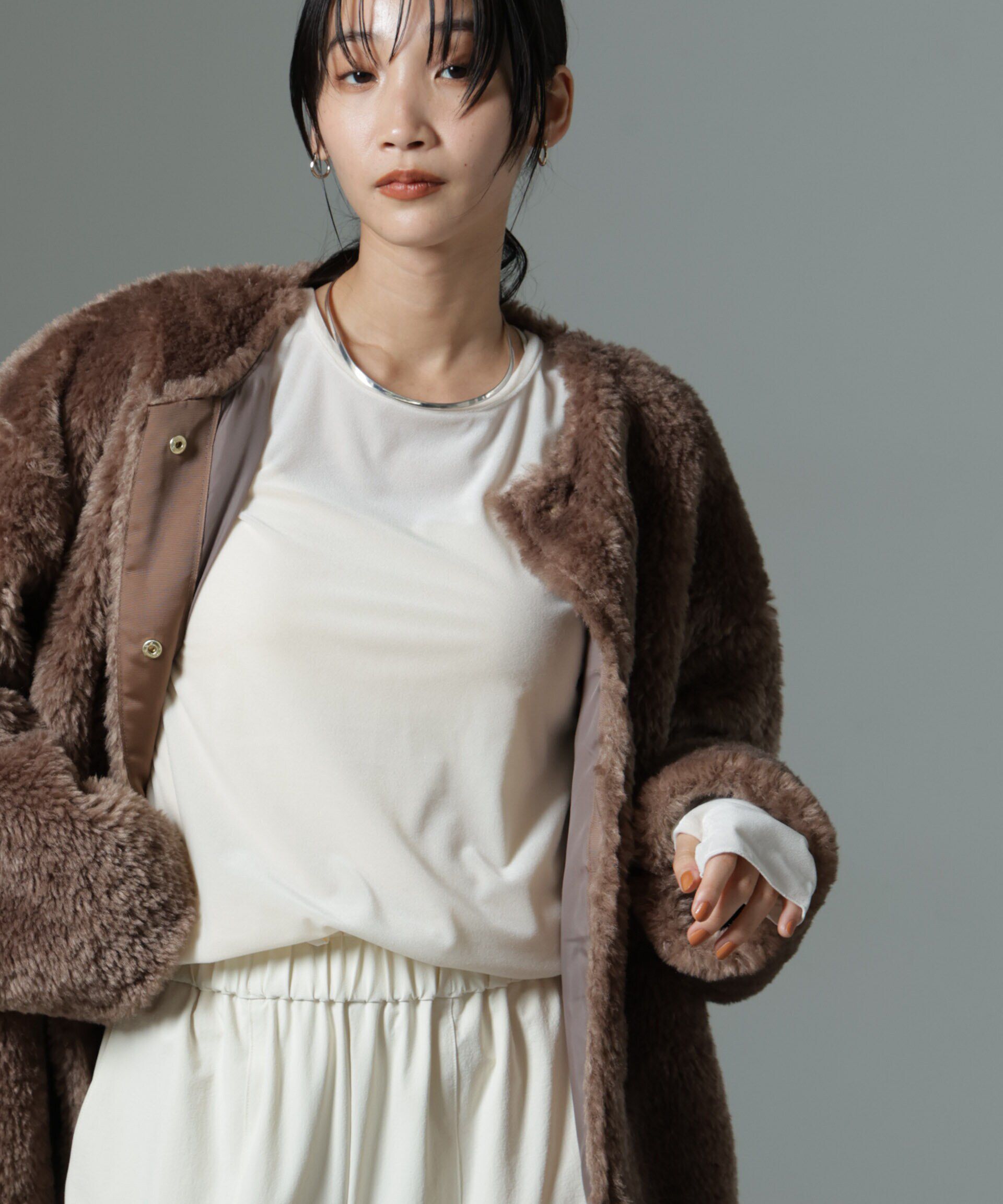 nano･universe「シアーベロアロングTシャツ」|Tシャツ・カットソー|