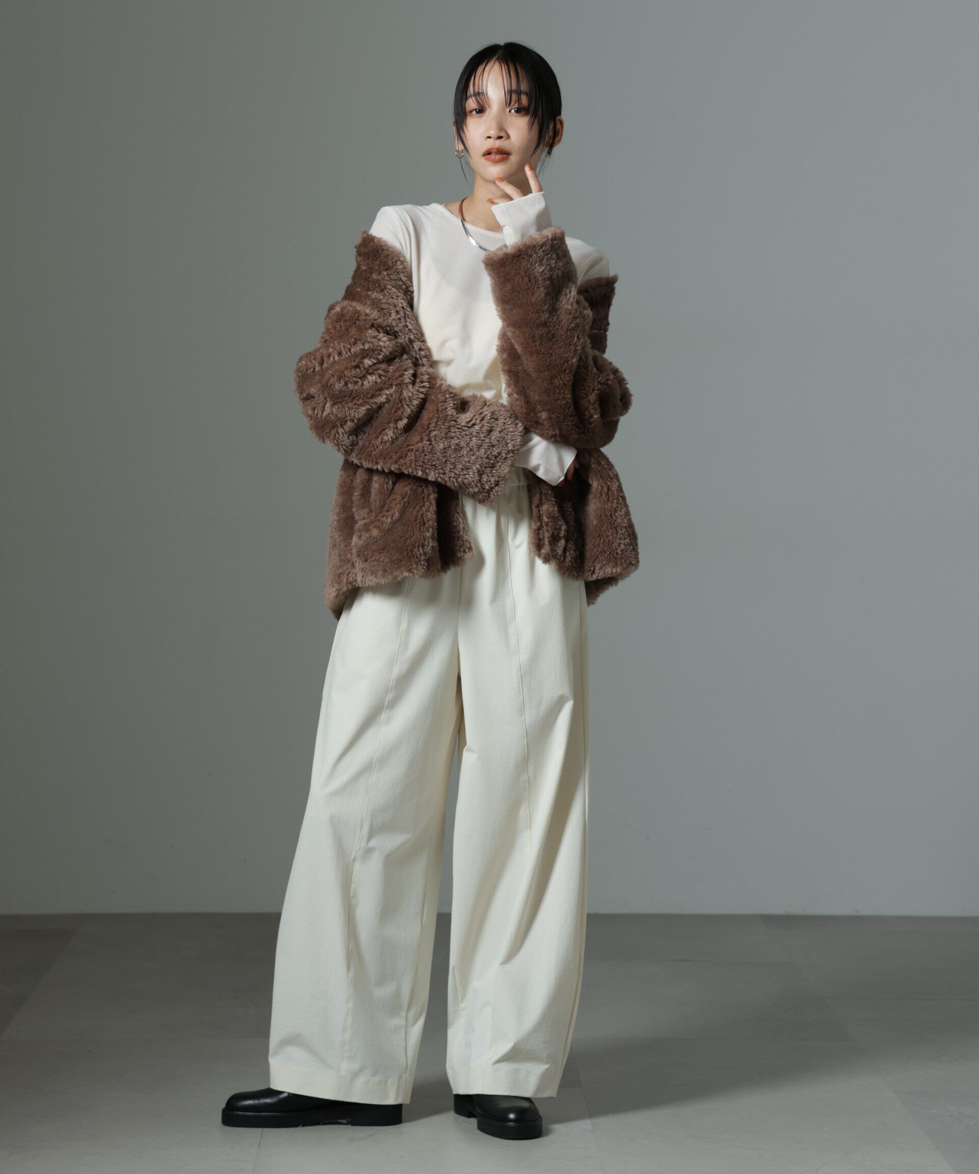 nano･universe「シアーベロアロングTシャツ」|Tシャツ・カットソー|