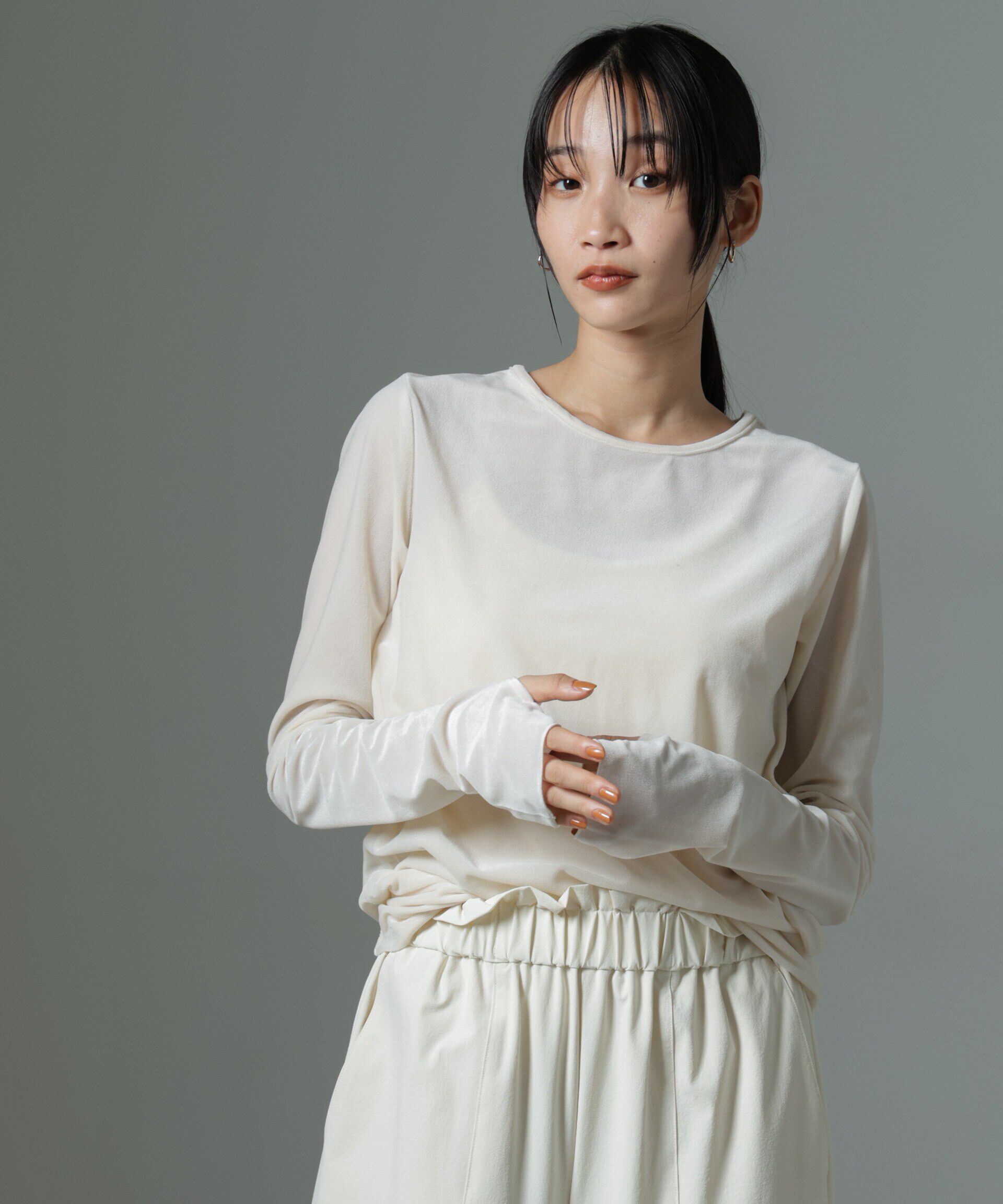 nano･universe「シアーベロアロングTシャツ」|Tシャツ・カットソー|