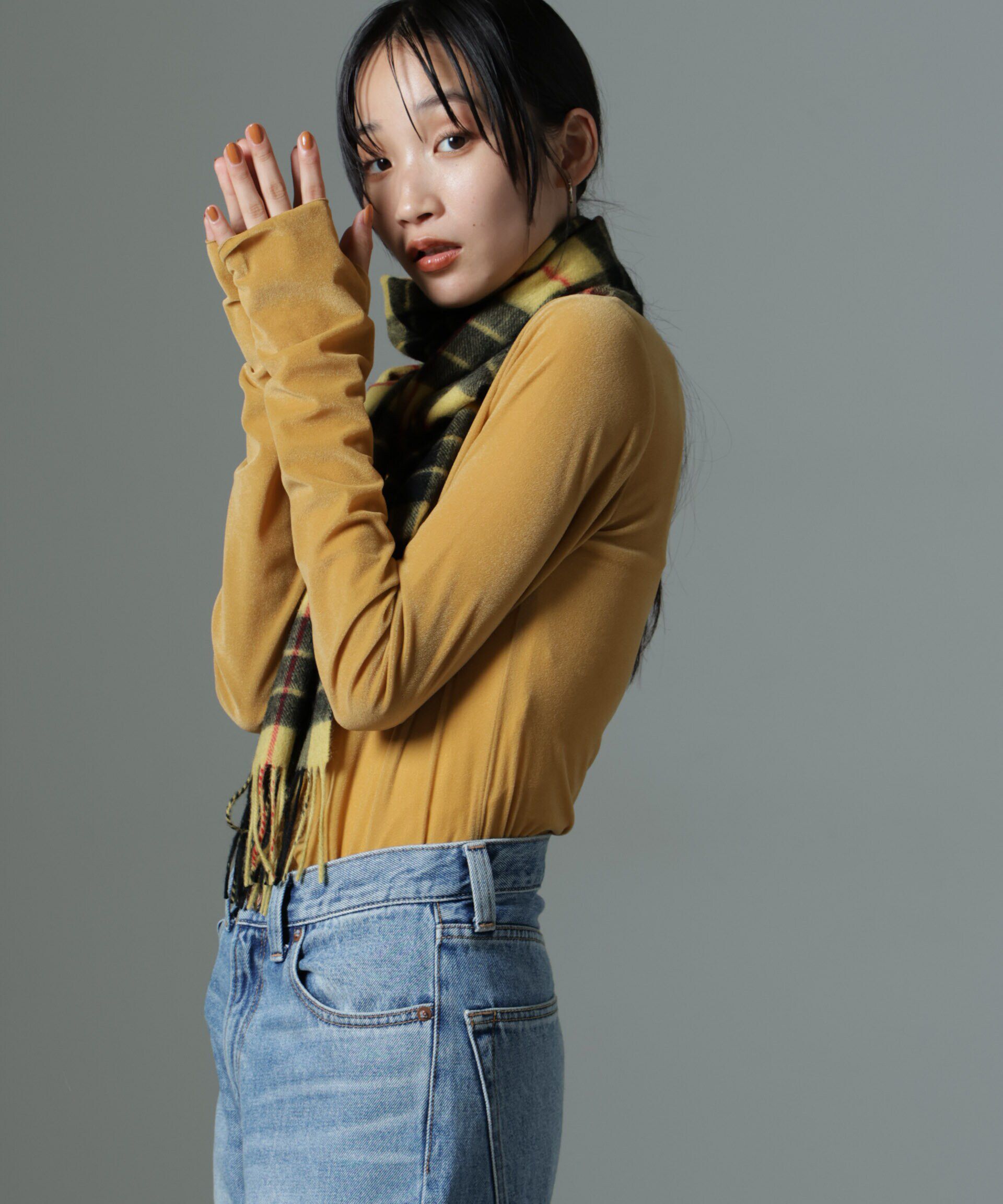 nano･universe「シアーベロアロングTシャツ」|Tシャツ・カットソー|イエロー