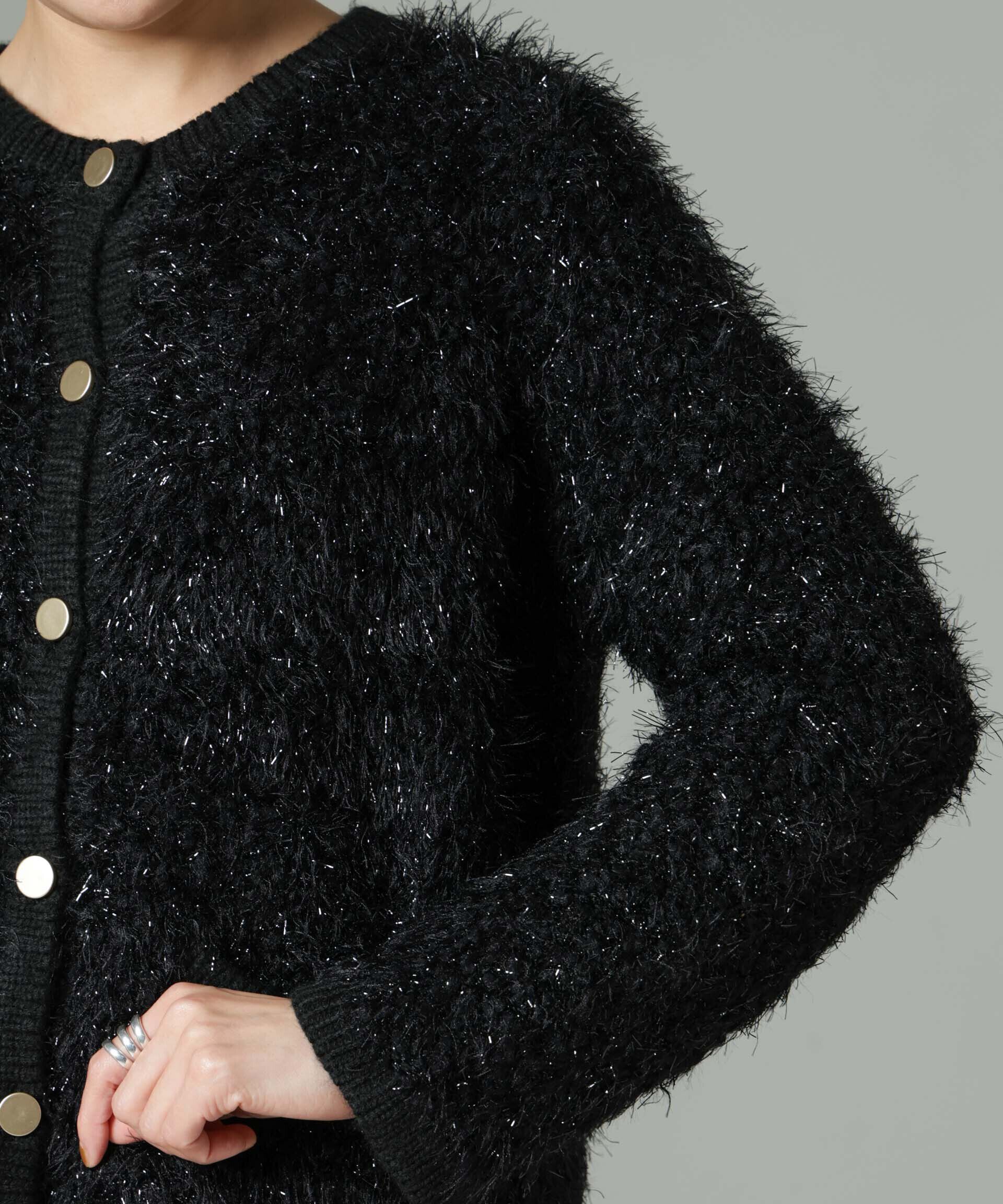 nano･universe「ラメシャギーニットジャケットカーディガン」|ニット・セーター|