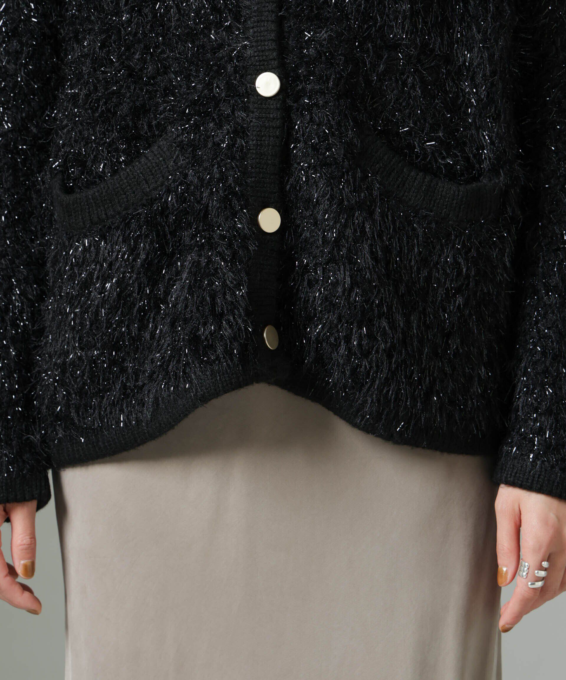 nano･universe「ラメシャギーニットジャケットカーディガン」|ニット・セーター|