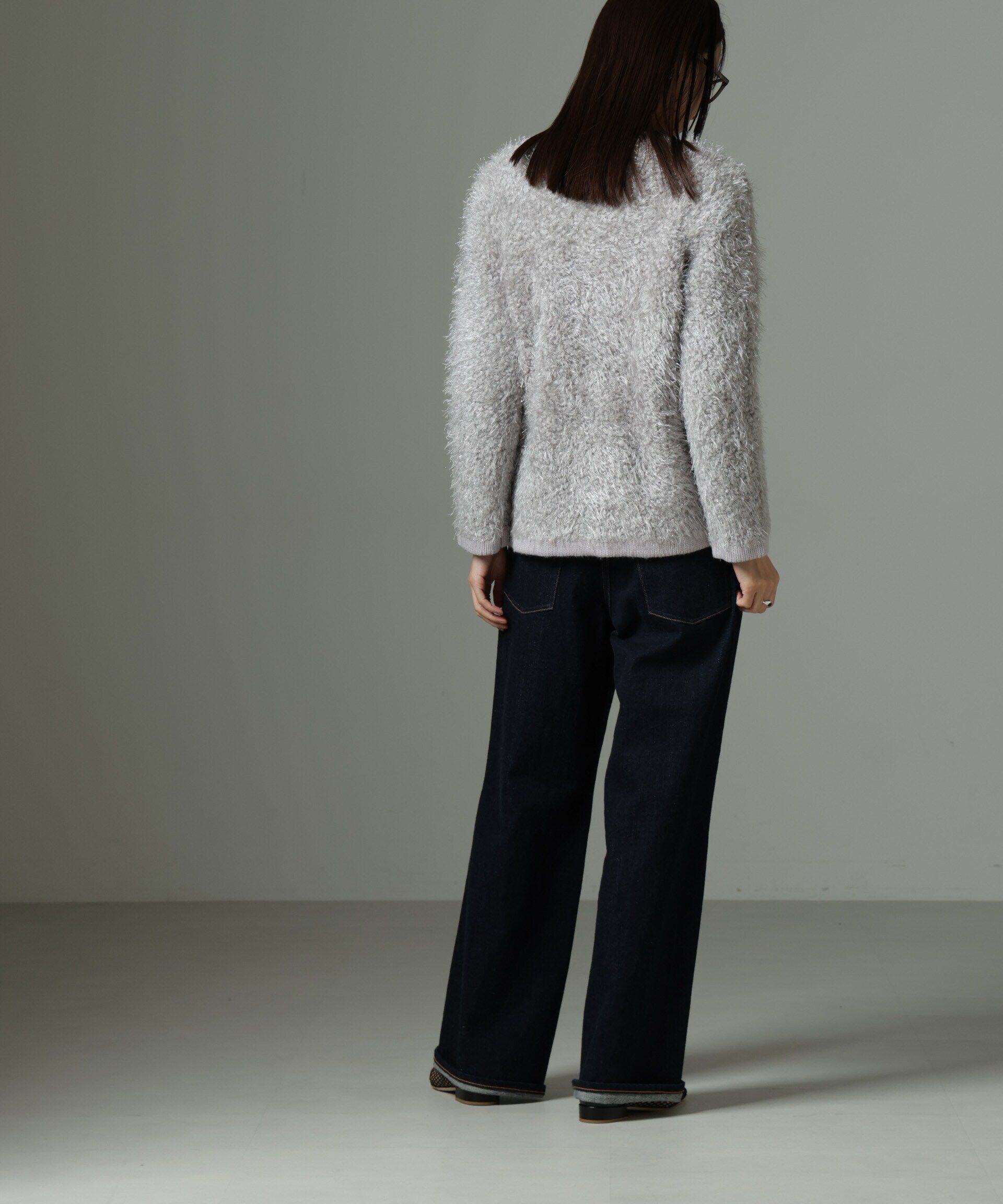 nano･universe「ラメシャギーニットジャケットカーディガン」|ニット・セーター|