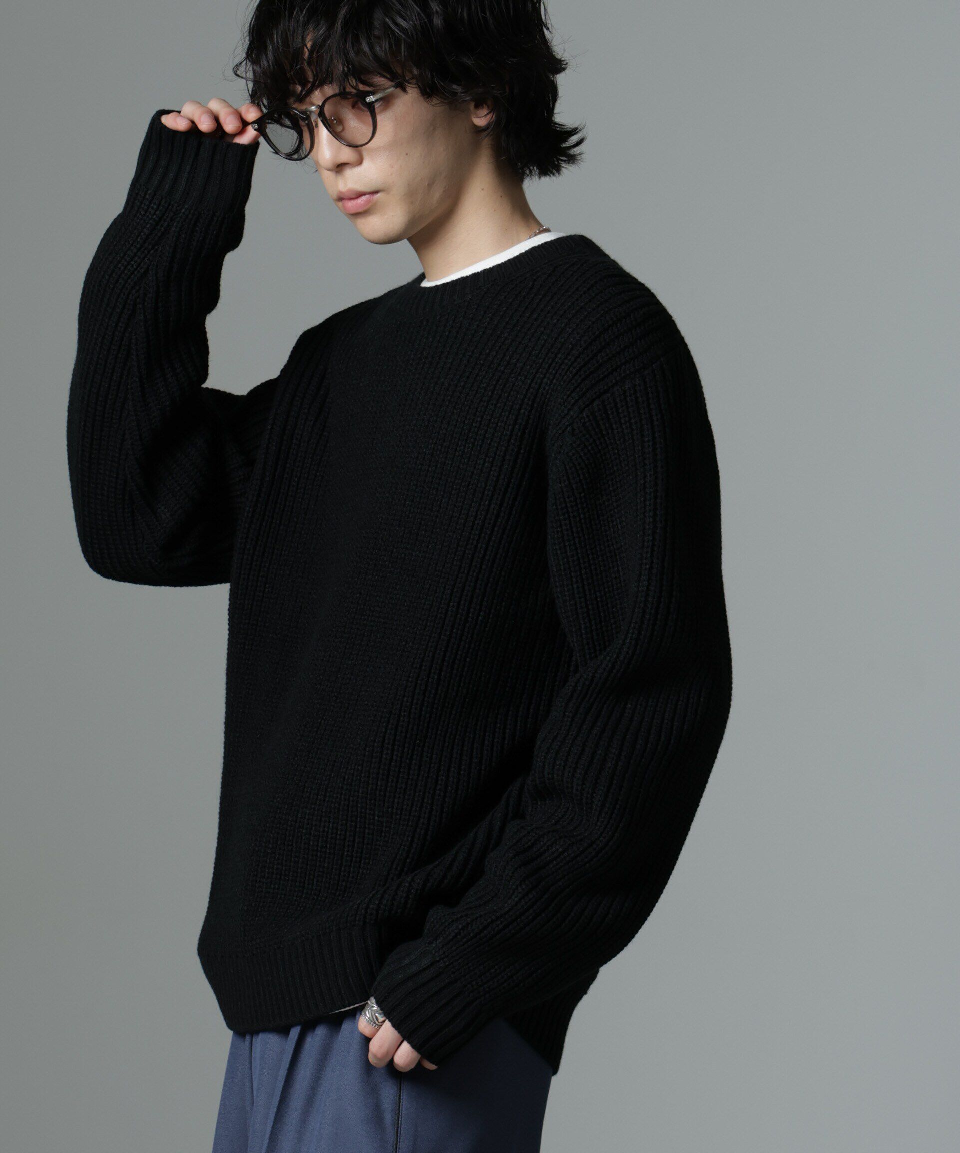 nano･universe「リラックス畦ニット」|ニット・セーター|