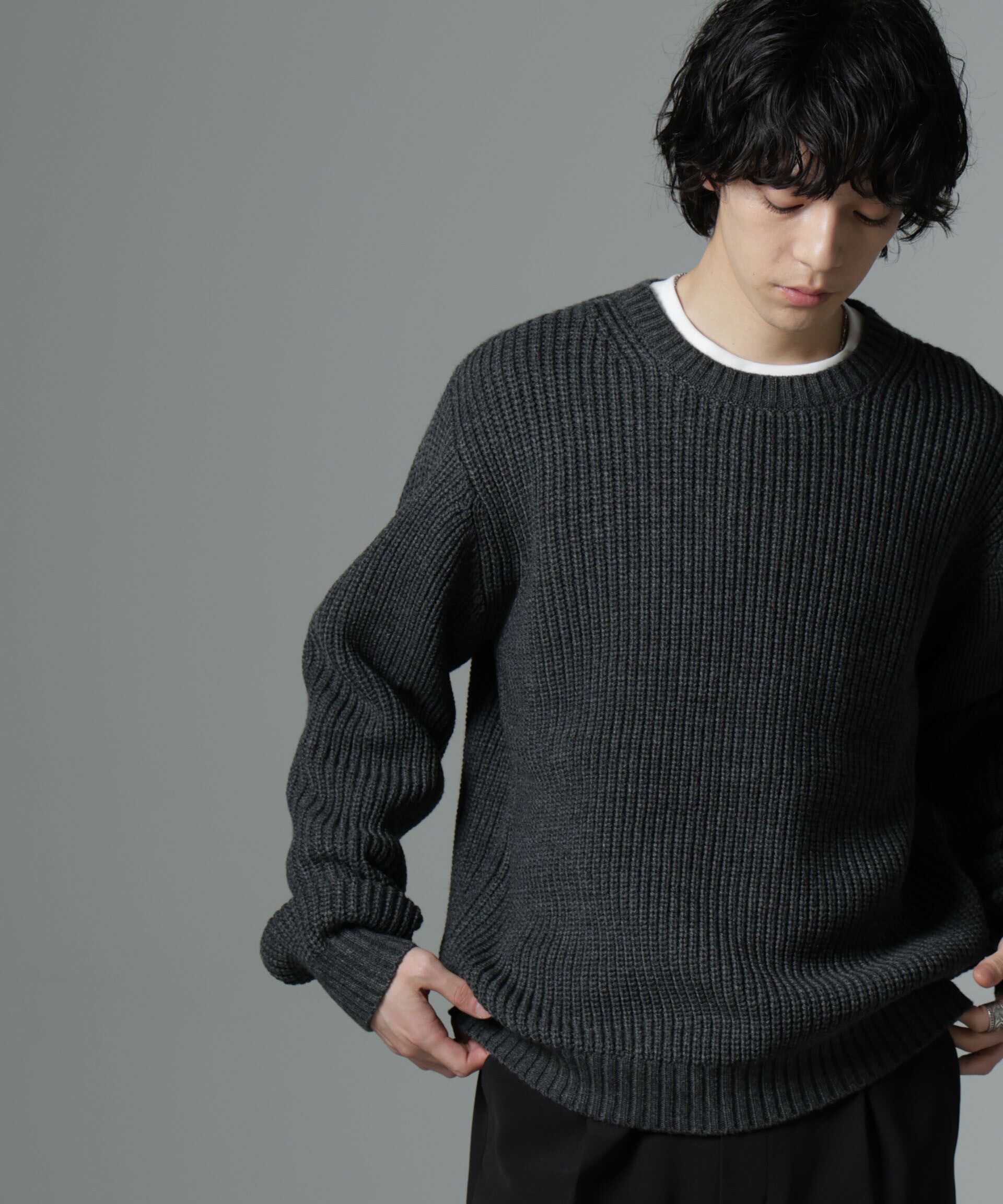 nano･universe「リラックス畦ニット」|ニット・セーター|