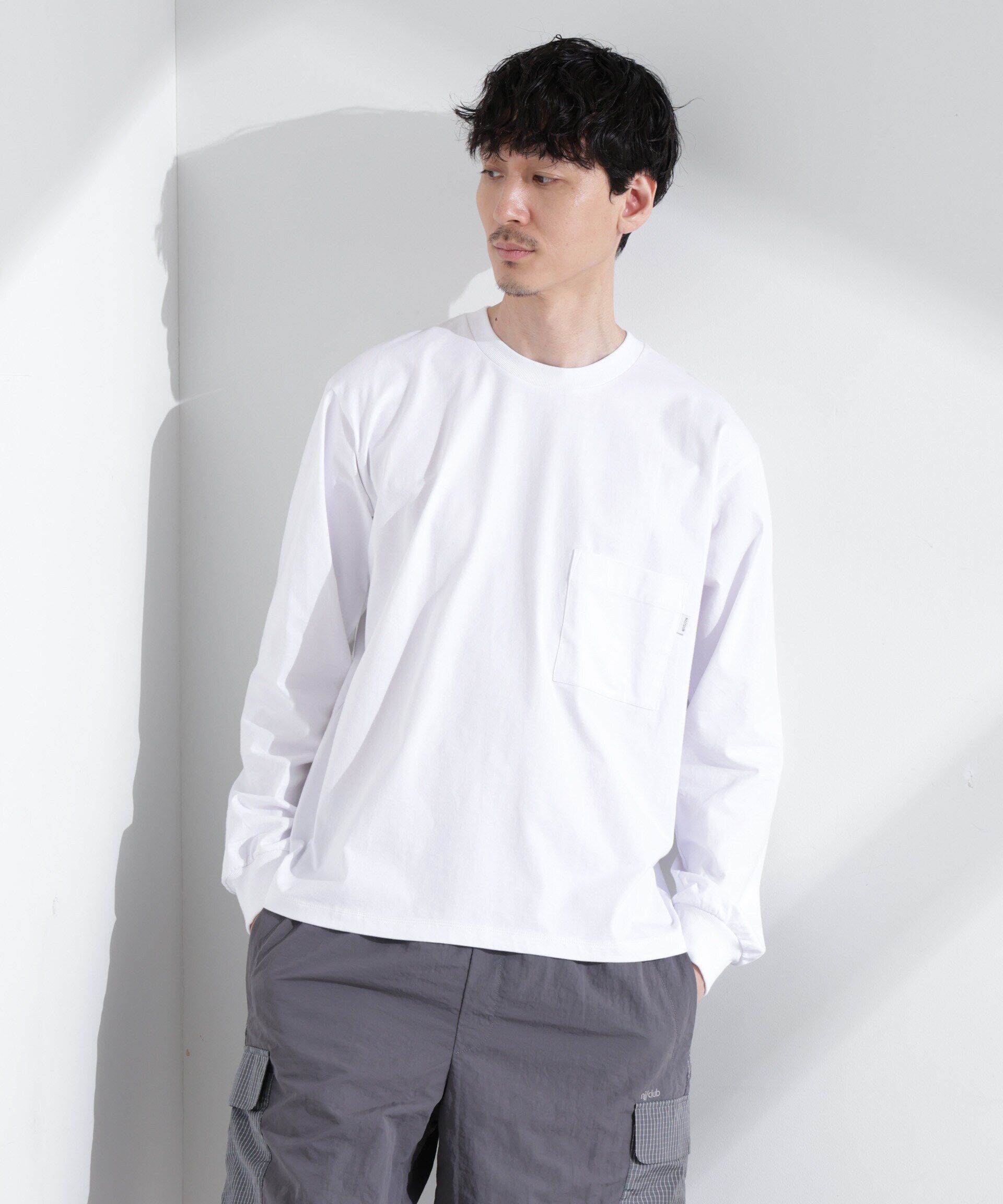 nano･universe「「NJ/CLUB」 ベーシックポケットロングスリーブTシャツ」|Tシャツ・カットソー|