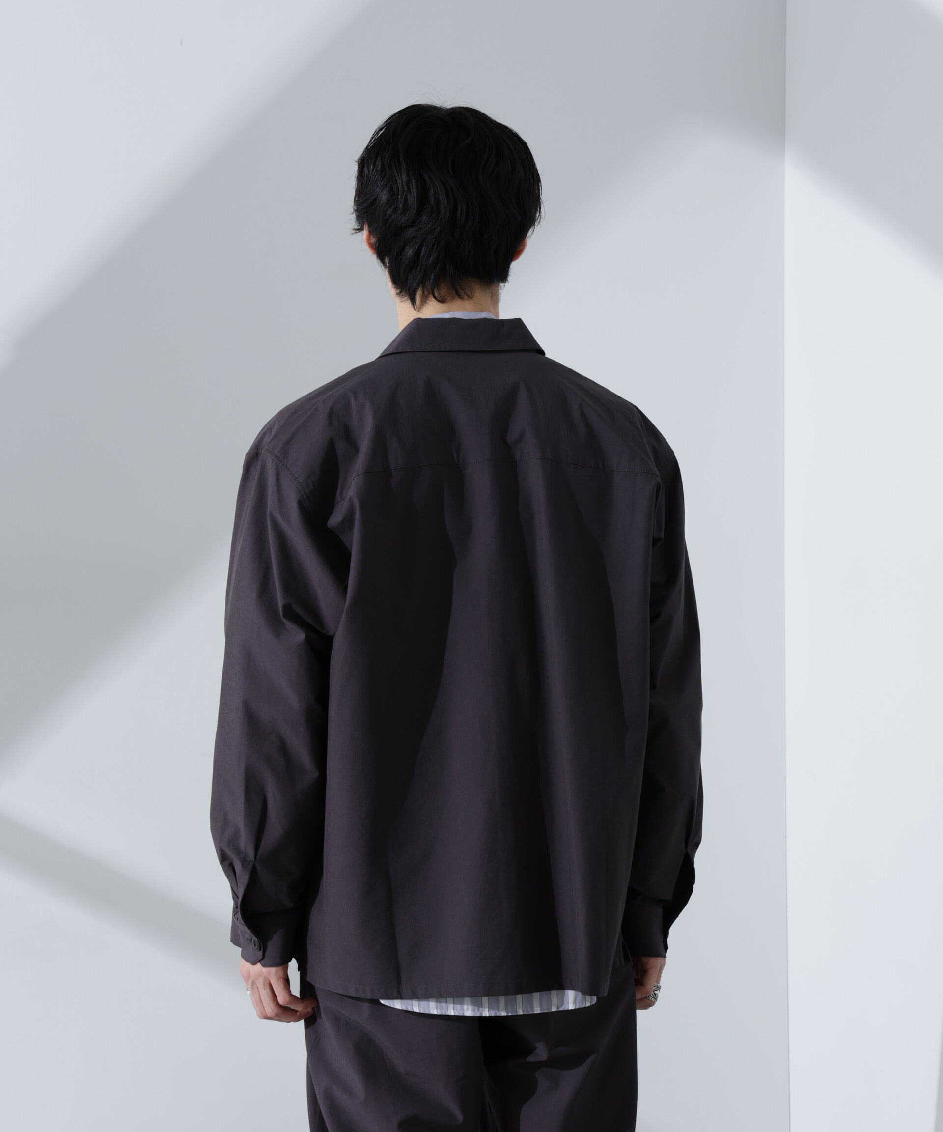 nano･universe「ストレッチワイドシャツブルゾン(セットアップ可)」|ブルゾン・スタジャン|