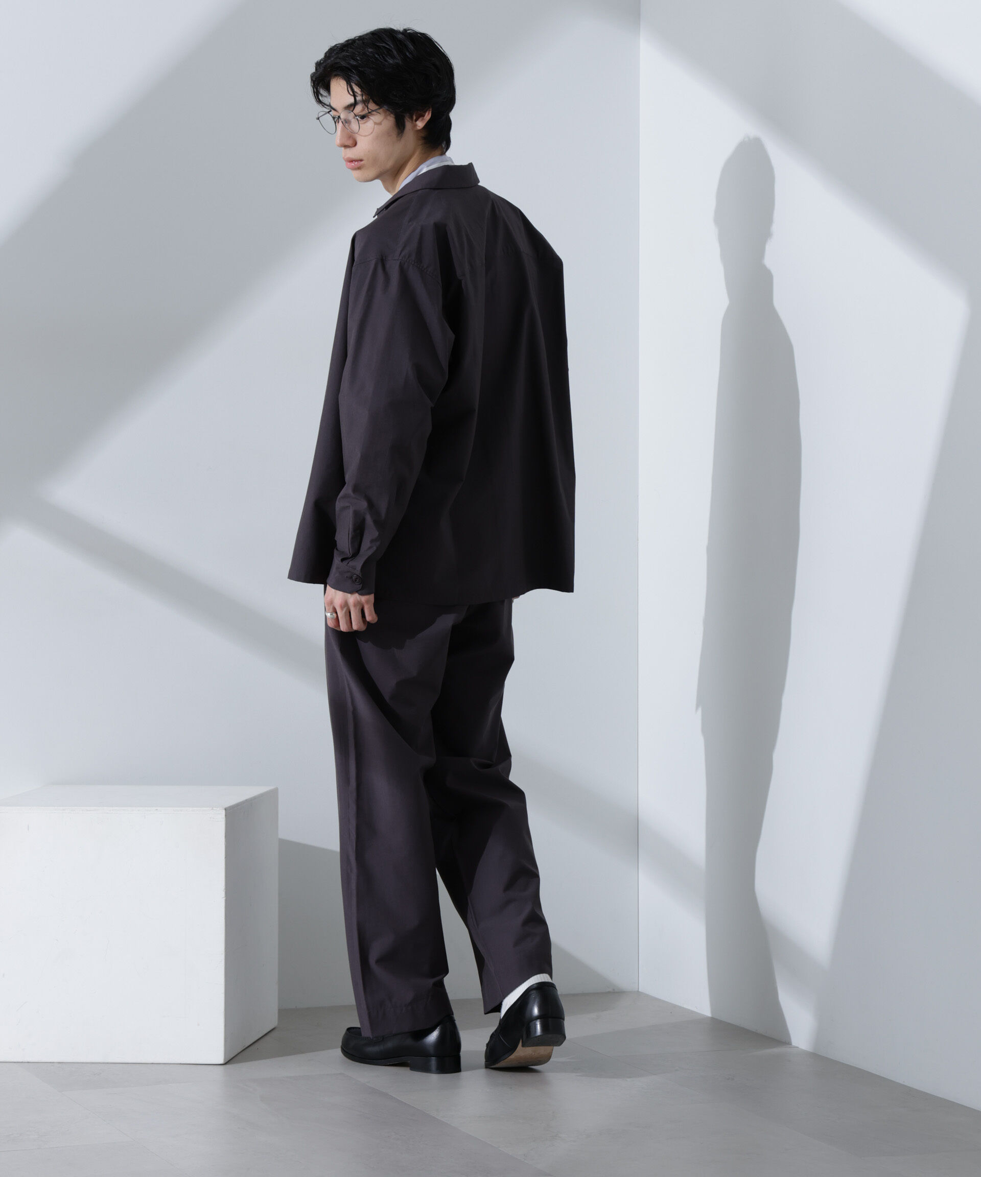 nano･universe「ストレッチワイドシャツブルゾン(セットアップ可)」|ブルゾン・スタジャン|