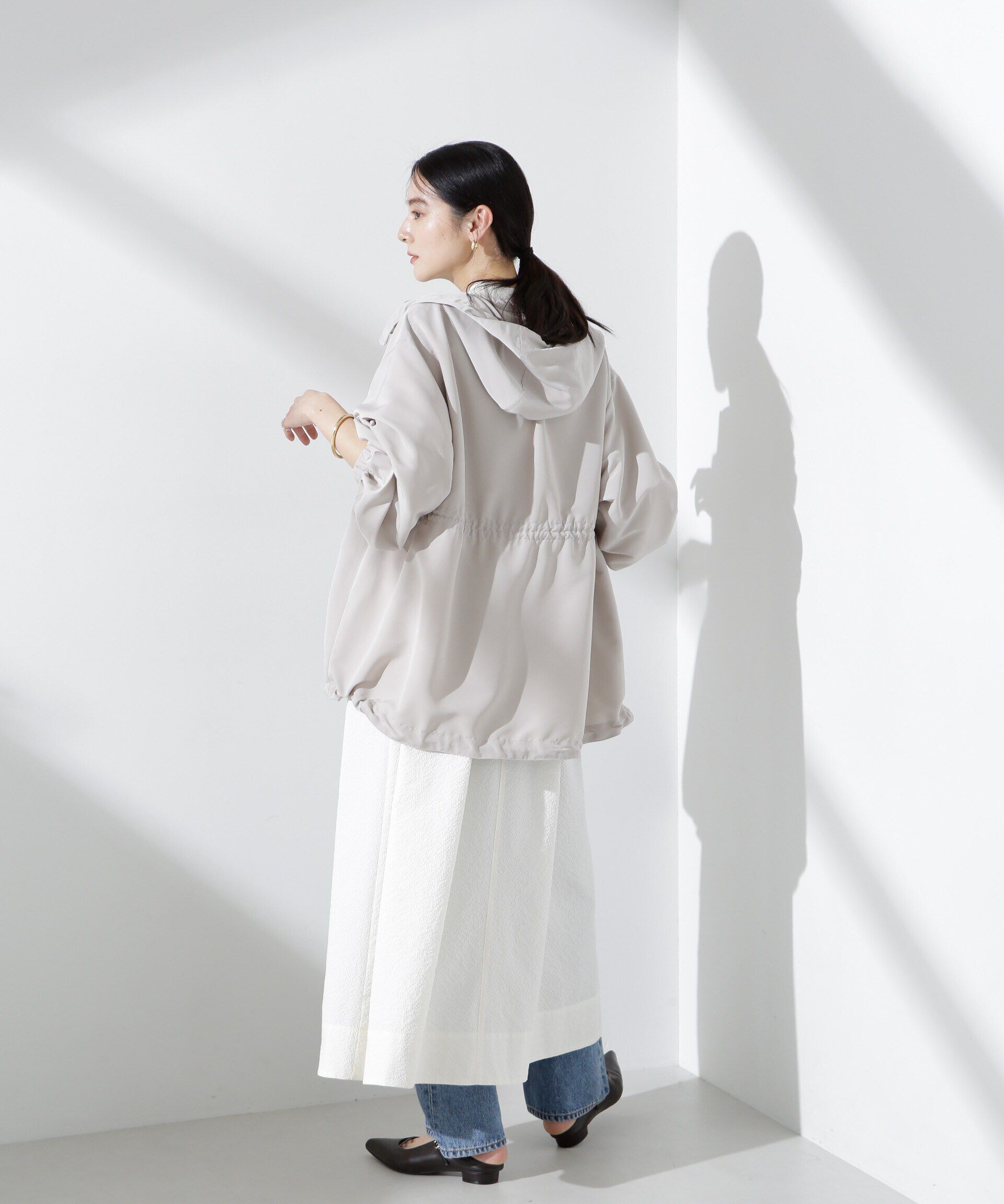 nano･universe「撥水グログランフードブルゾン」|ブルゾン・スタジャン|