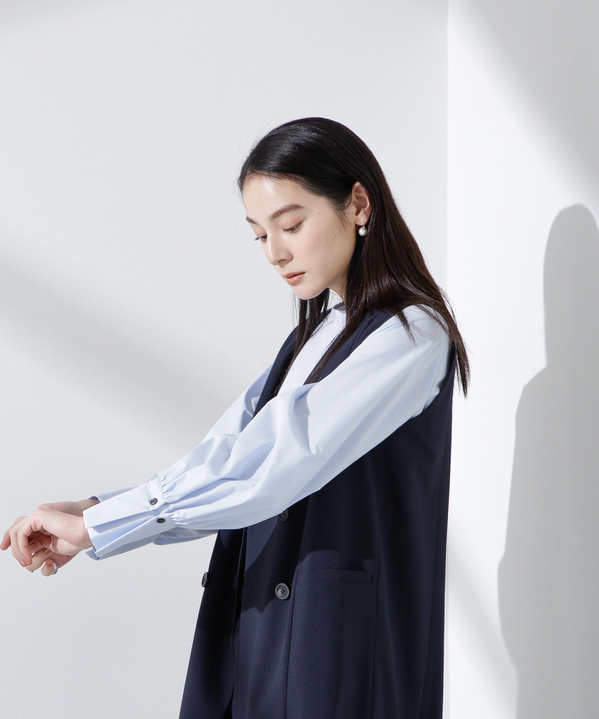 nano･universe「タイプライターボリュームスリーブブラウス」|シャツ・ブラウス|