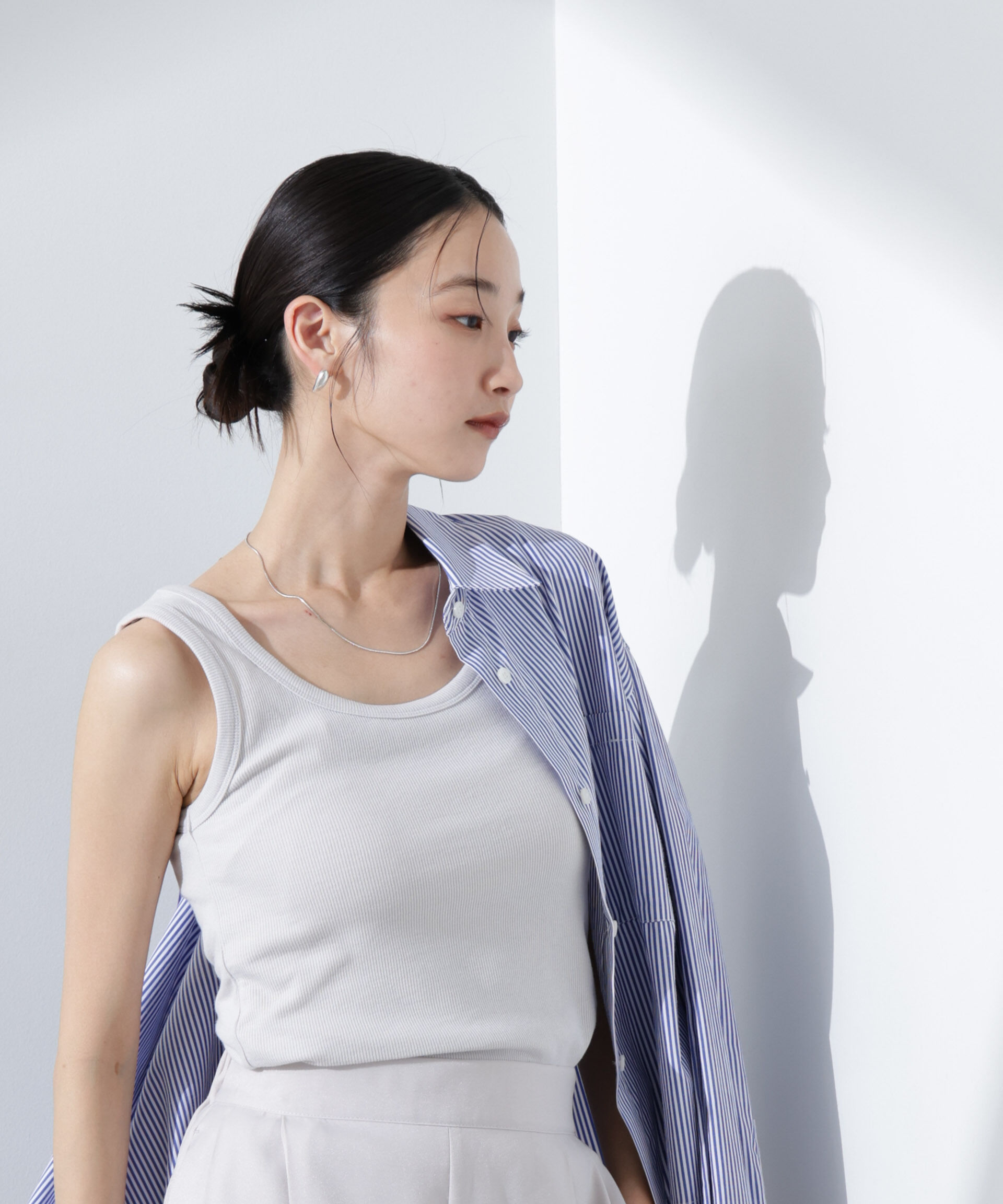 nano･universe「抗菌防臭リブタンクトップ」|Tシャツ・カットソー|L.グレー1