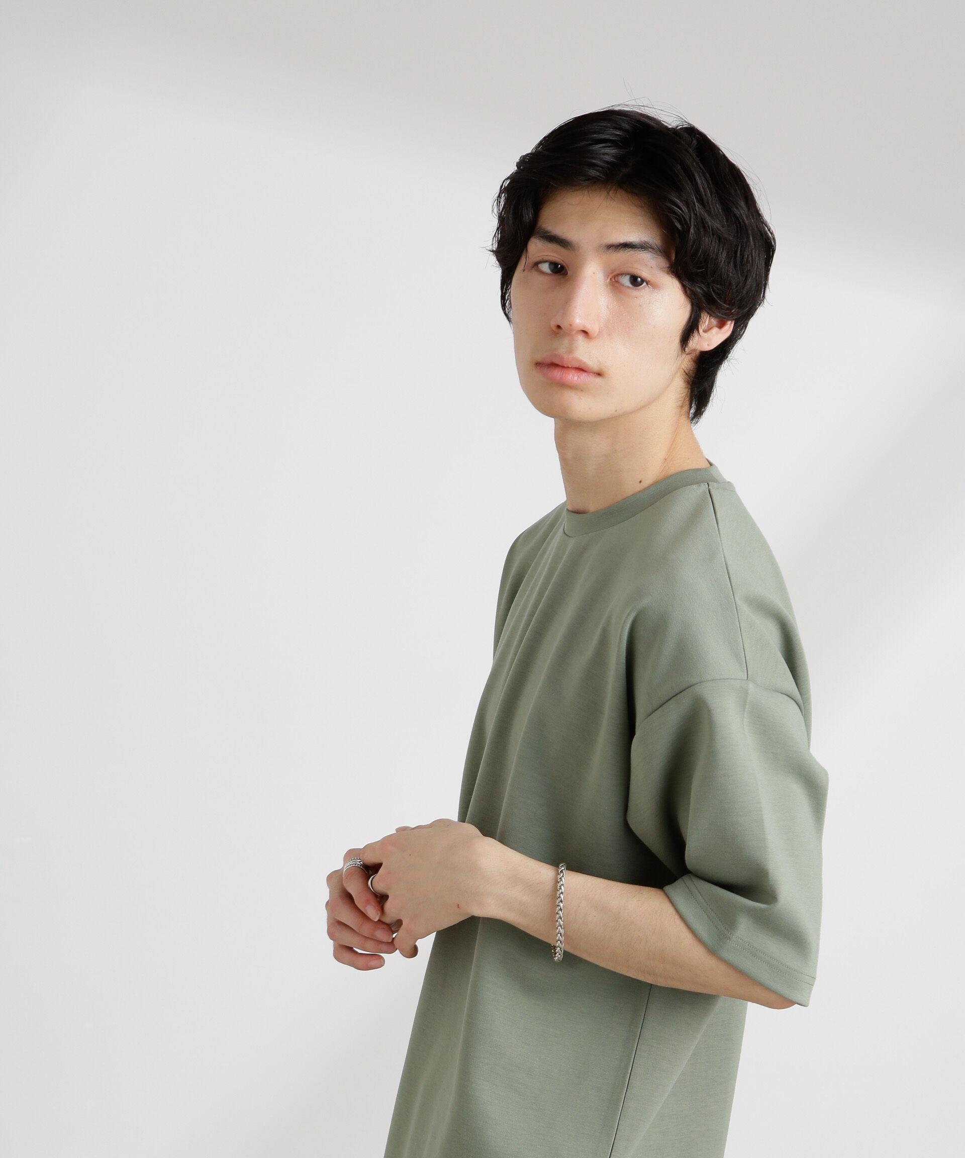 nano･universe「ワイドダンボールTシャツ 半袖」|Tシャツ・カットソー|