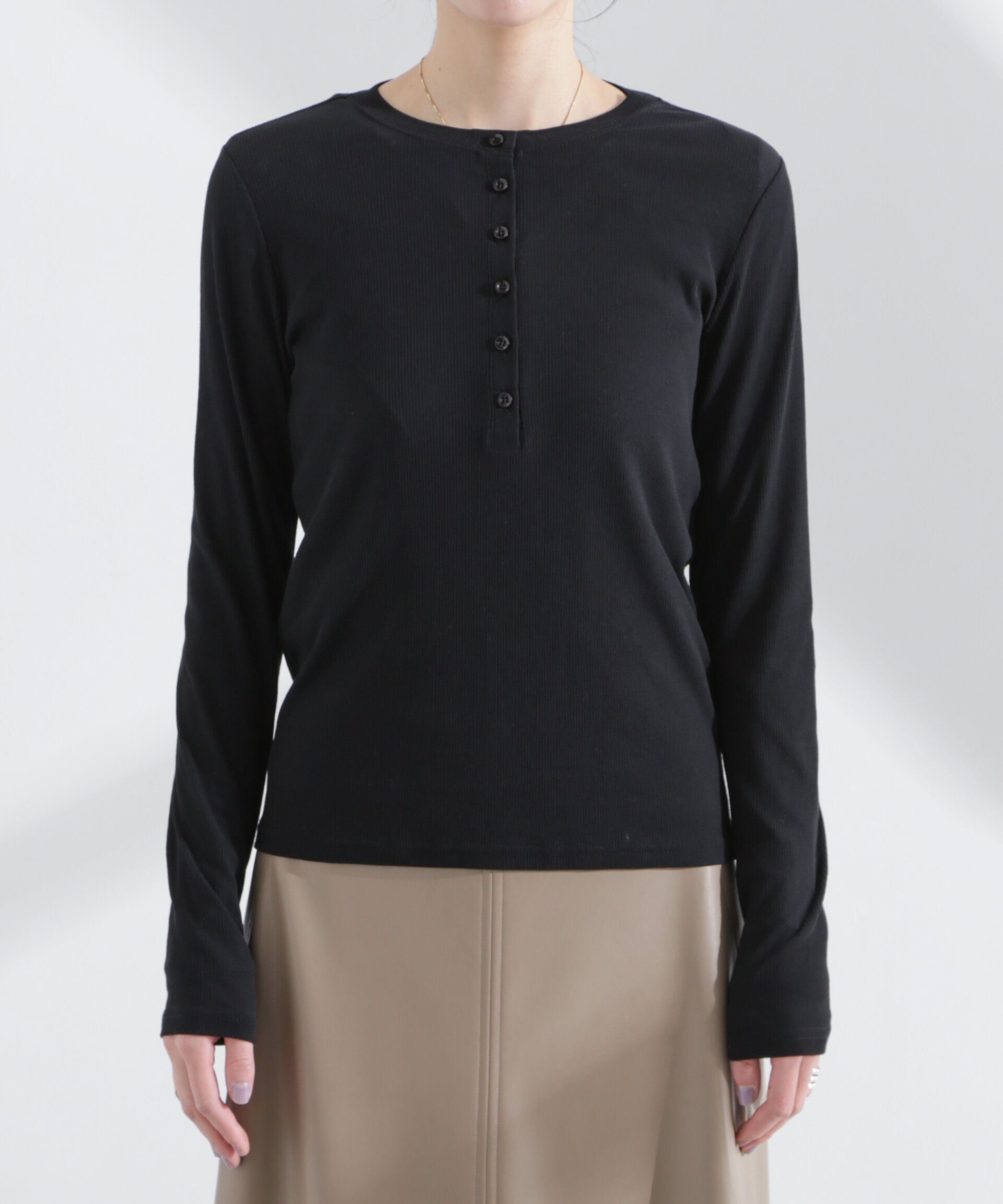 nano･universe「シアーリブヘンリーネックトップス」|Tシャツ・カットソー|