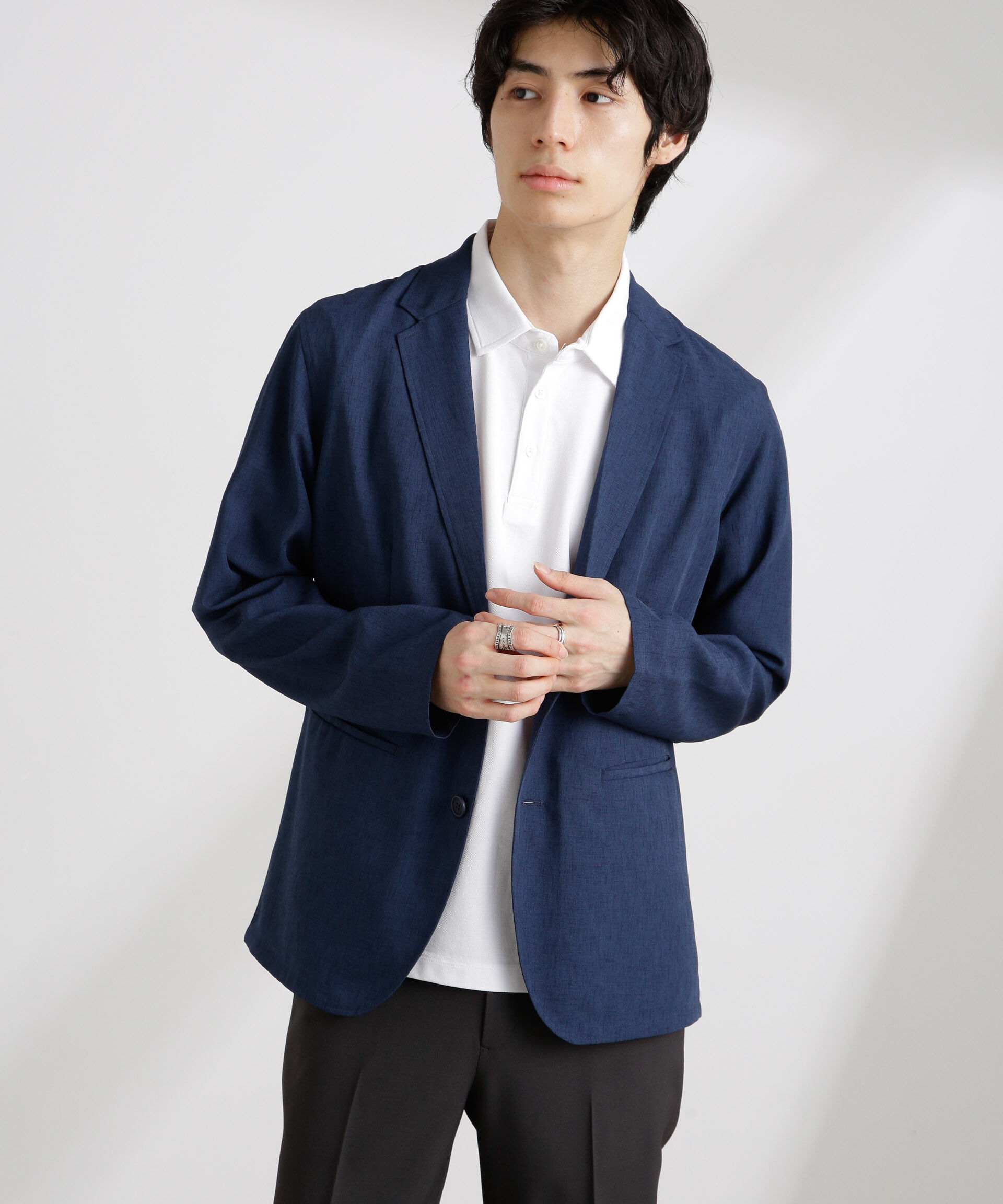 nano･universe「テックリネンライトジャケット」|テーラードジャケット|
