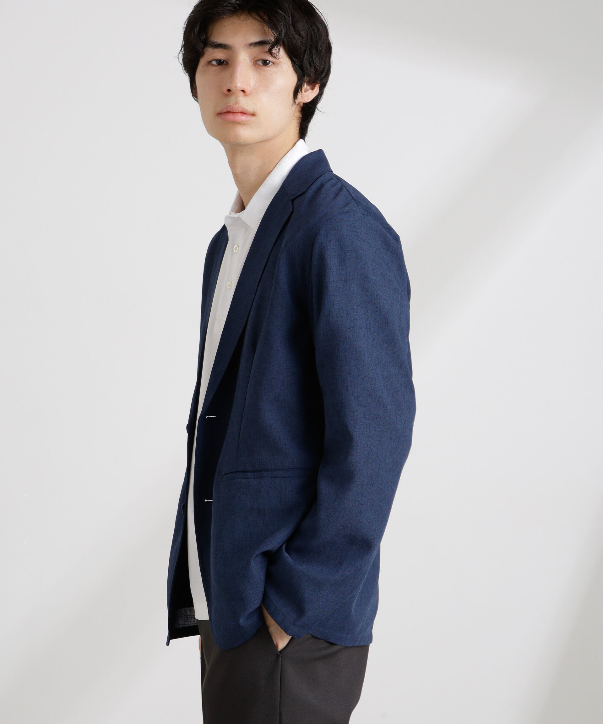 nano･universe「テックリネンライトジャケット」|テーラードジャケット|