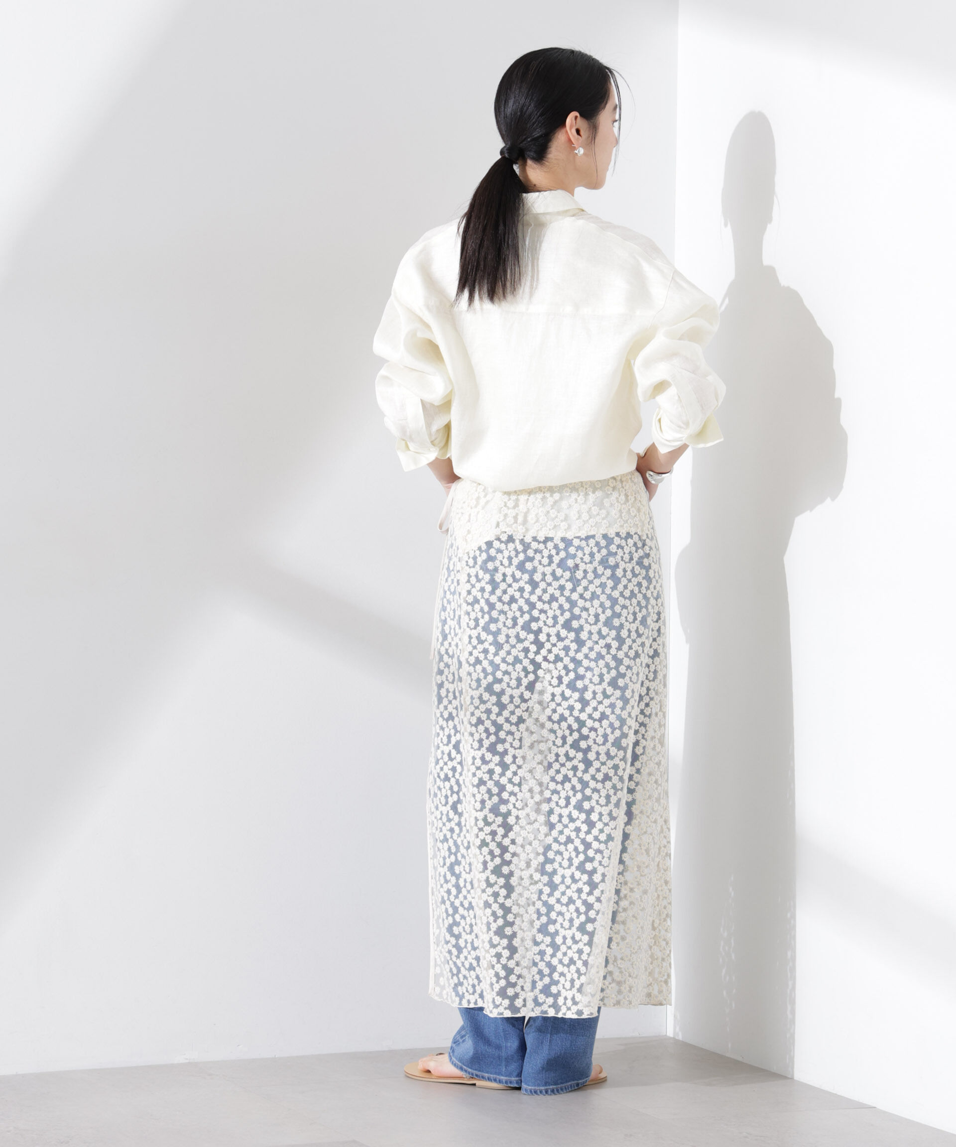 nano･universe「ヨーロピアンフラックス シアーシャツ（セットアップ可）」|シャツ・ブラウス|