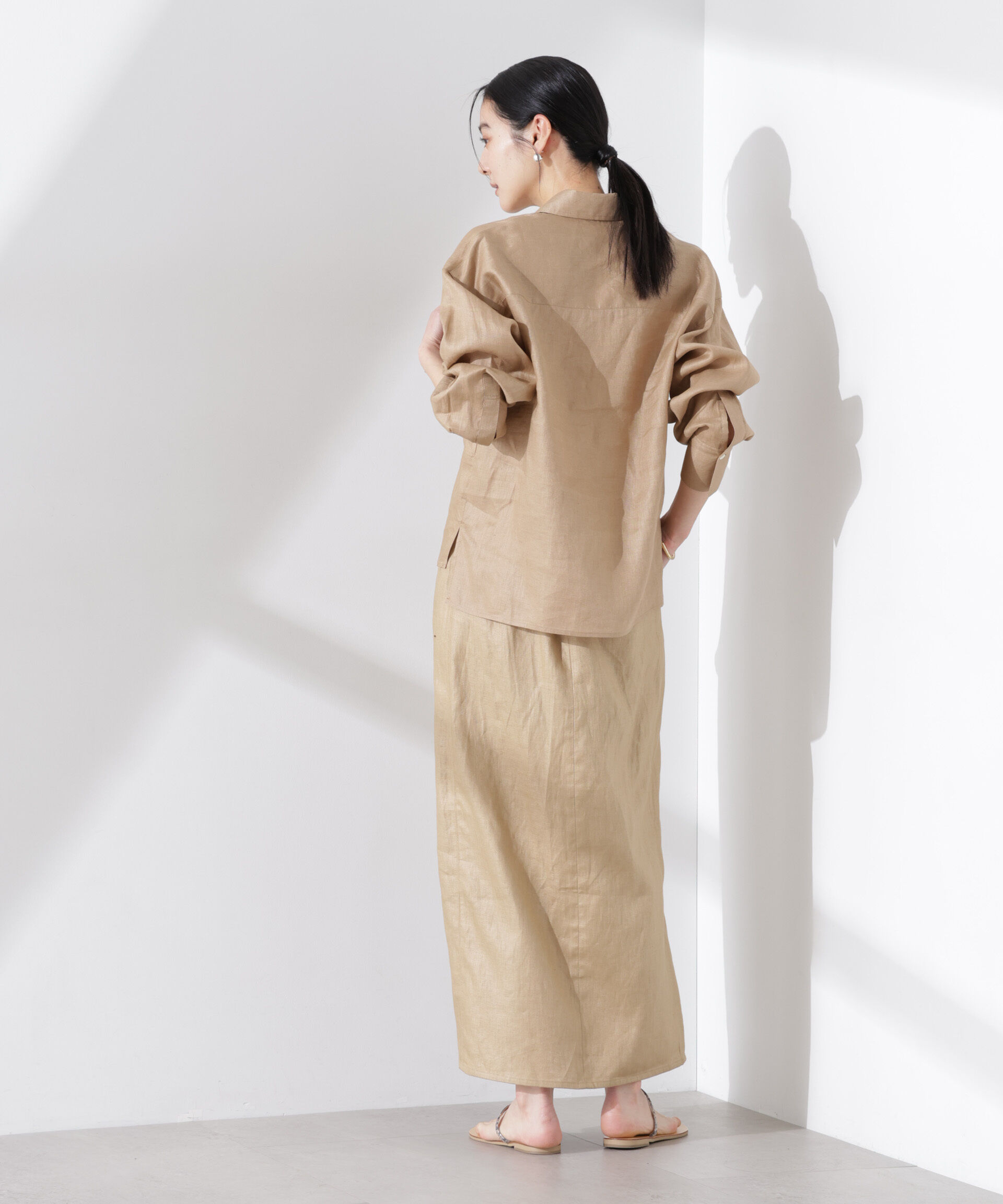 nano･universe「ヨーロピアンフラックス シアーシャツ（セットアップ可）」|シャツ・ブラウス|