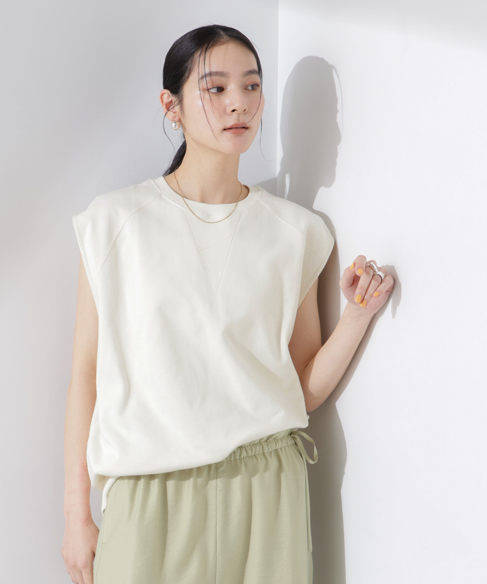 nano･universe「ノースリーブスウェットトップス」|Tシャツ・カットソー|アイボリー7