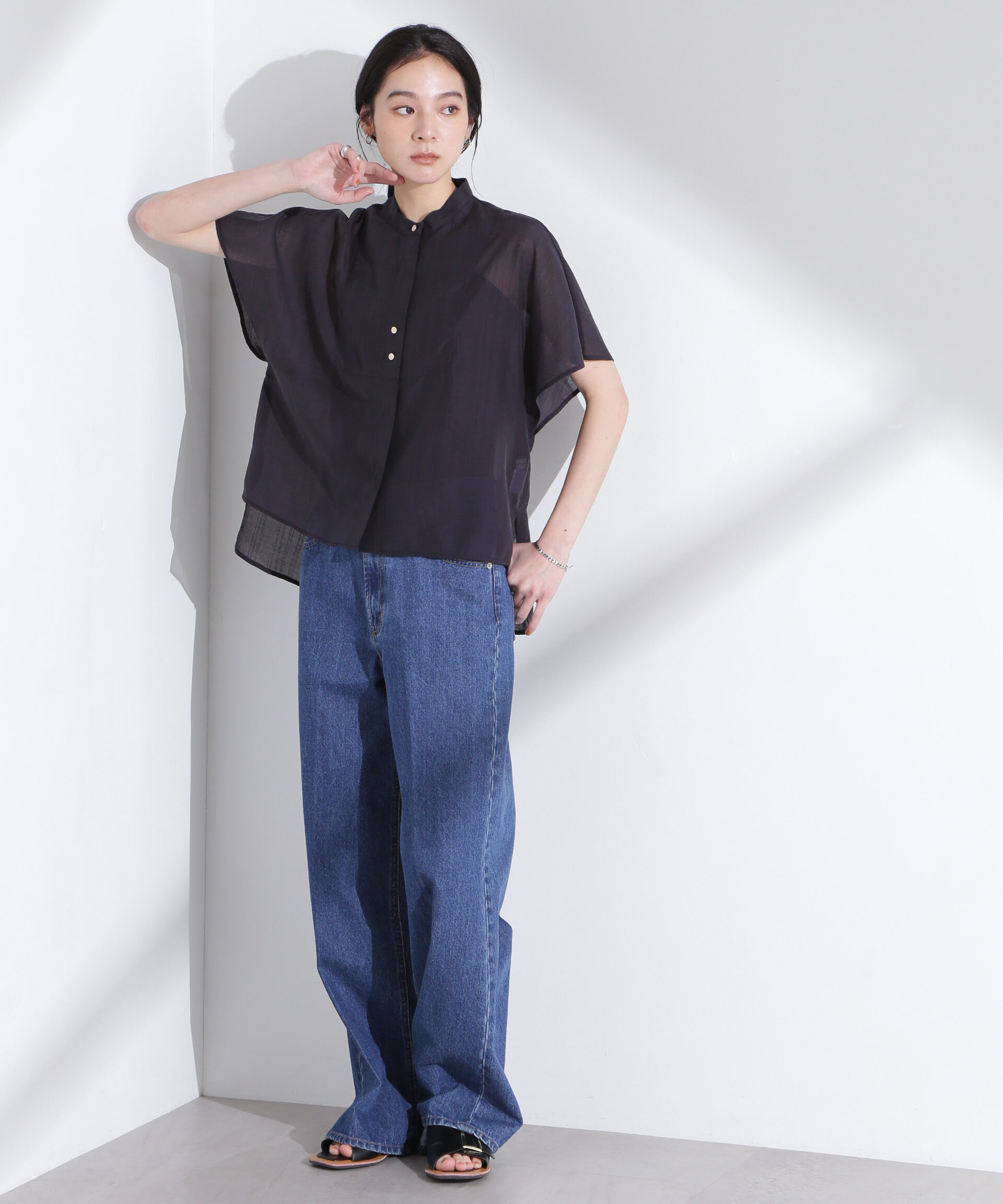 nano･universe「ポンチョデザインシャツ」|シャツ・ブラウス|