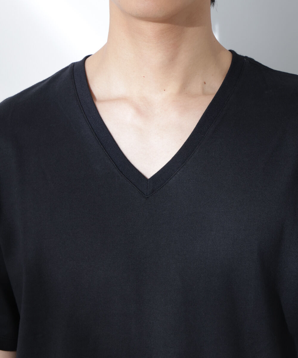 nano･universe「WEB限定/Anti Soaked(R) 汗染み防止 Vネック レギュラーシルエットTシャツ」|Tシャツ・カットソー|