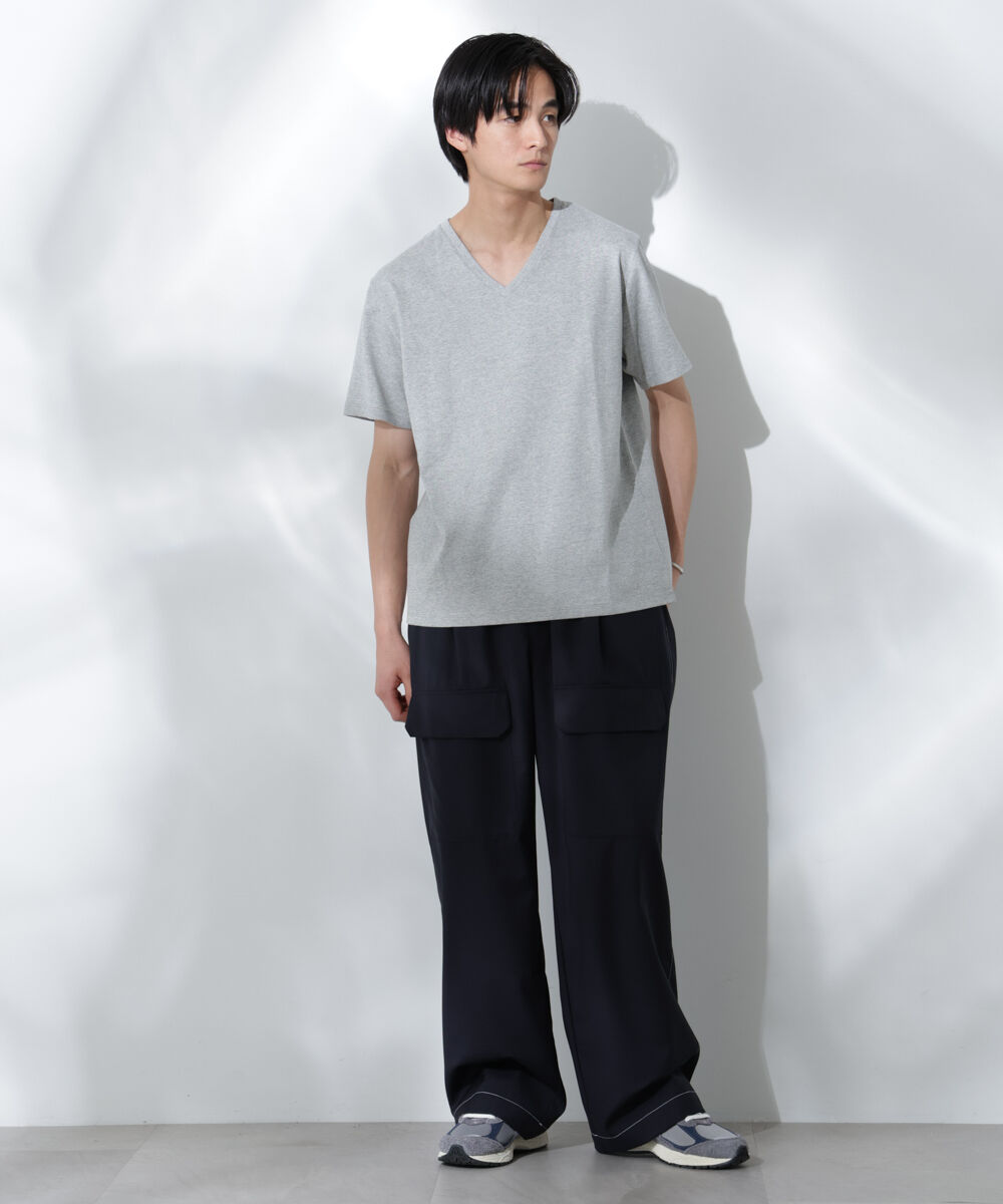 nano･universe「WEB限定/Anti Soaked(R) 汗染み防止 Vネック レギュラーシルエットTシャツ」|Tシャツ・カットソー|