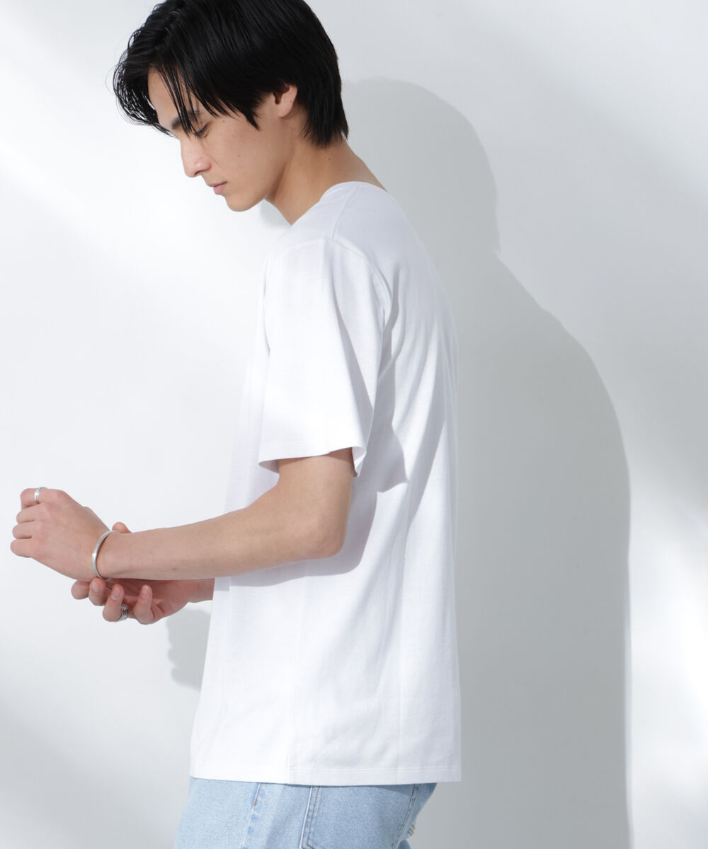 nano･universe「WEB限定/Anti Soaked(R) 汗染み防止 Vネック レギュラーシルエットTシャツ」|Tシャツ・カットソー|