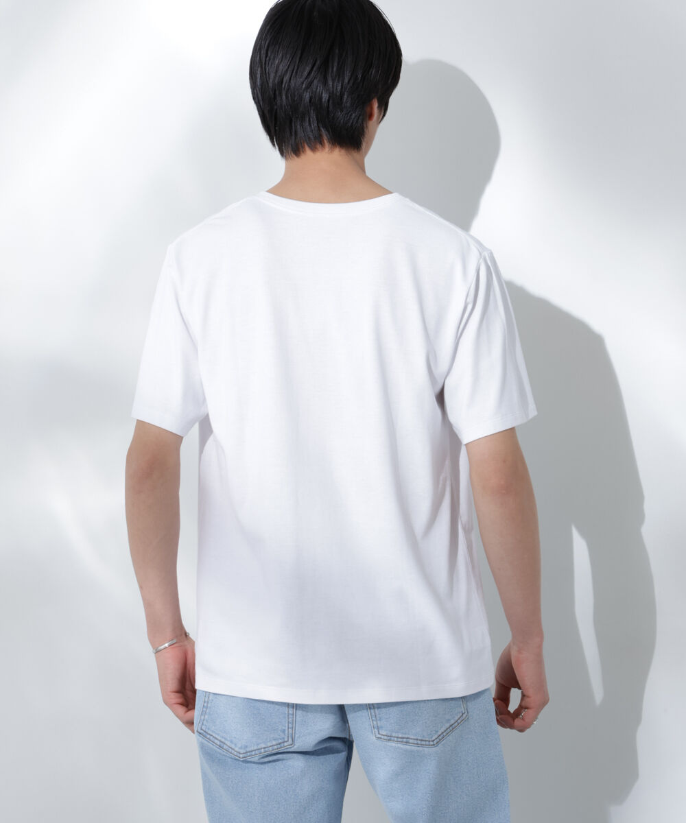 nano･universe「WEB限定/Anti Soaked(R) 汗染み防止 Vネック レギュラーシルエットTシャツ」|Tシャツ・カットソー|