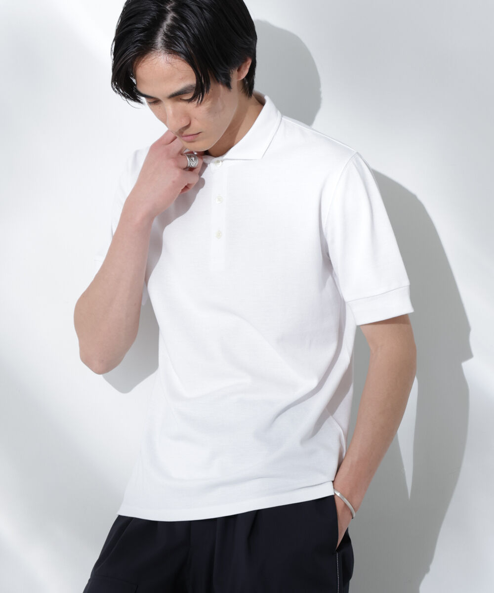 nano･universe「WEB限定/Anti Soaked ポロシャツ/カッタウェイ」|Tシャツ・カットソー|ホワイト