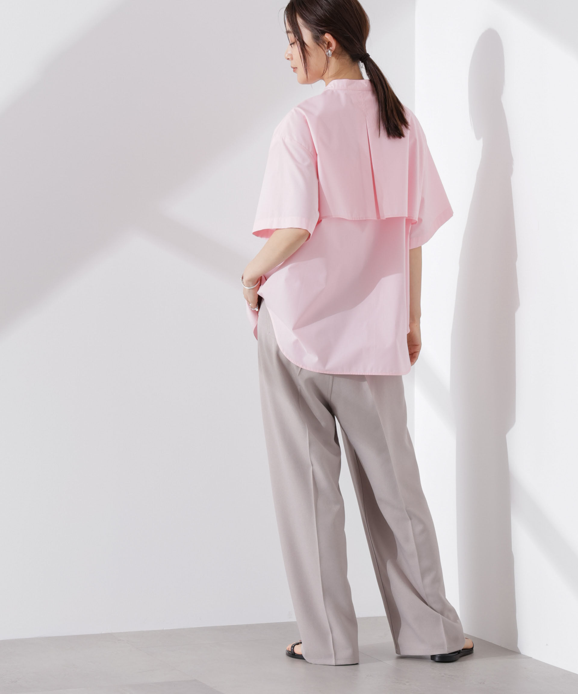 nano･universe「ケープディティール半袖シャツ」|シャツ・ブラウス|