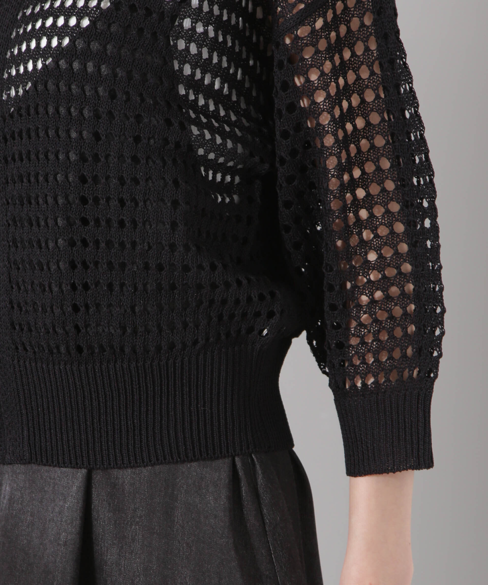 nano･universe「メッシュニットジップカーディガン」|ニット・セーター|