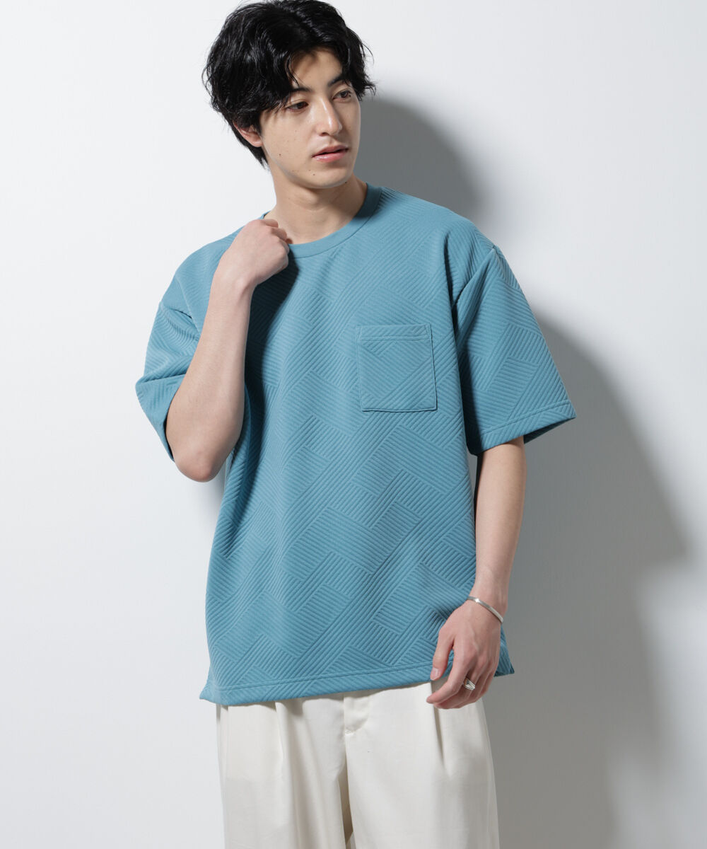 nano･universe「フクレジャガードポケットTシャツ」|Tシャツ・カットソー|ターコイズ