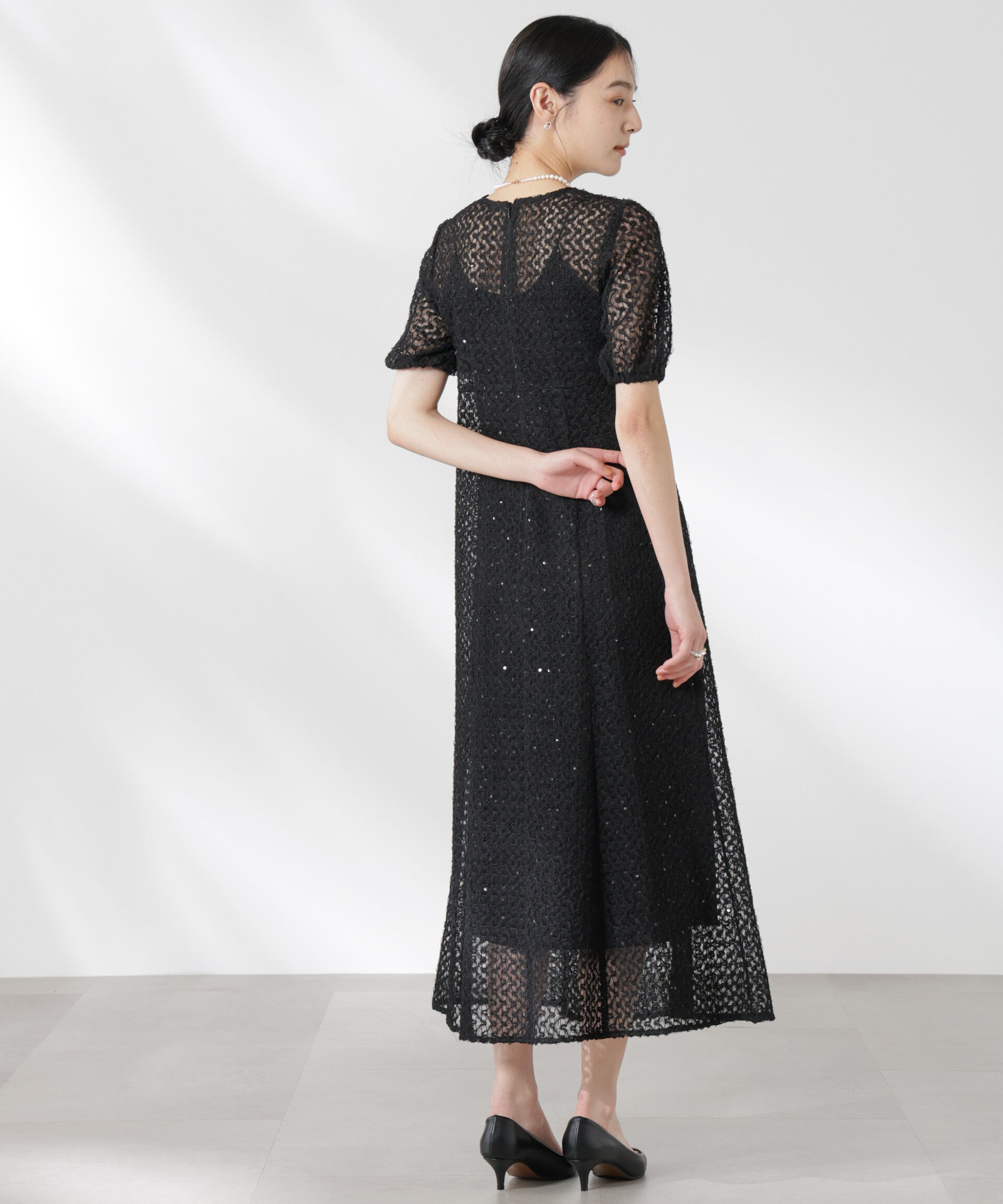 nano･universe「kaene/スパンコールレースドレス」|ワンピース|