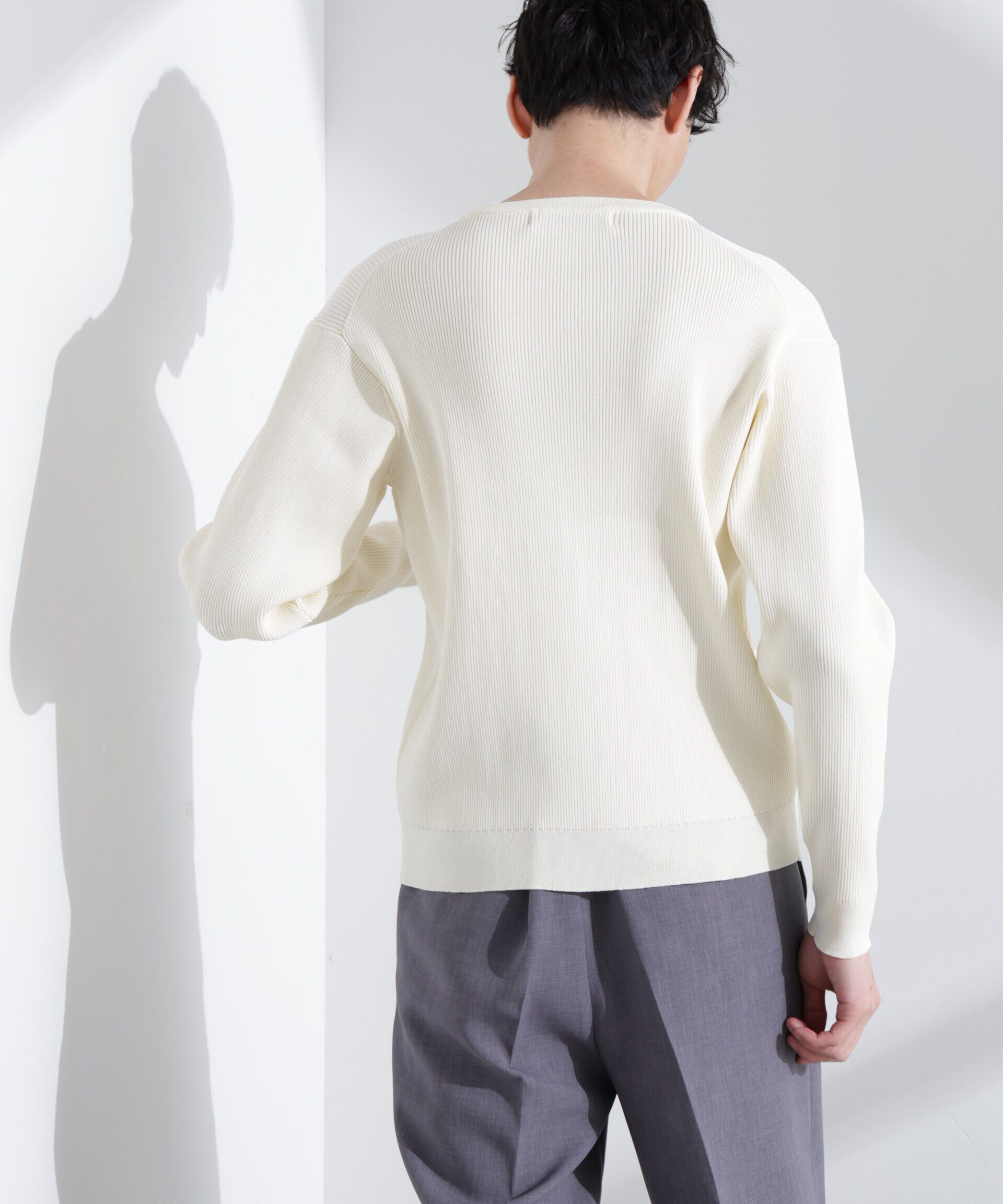  「CICAドライタッチ リブクルーネックニット」|ニット・セーター|