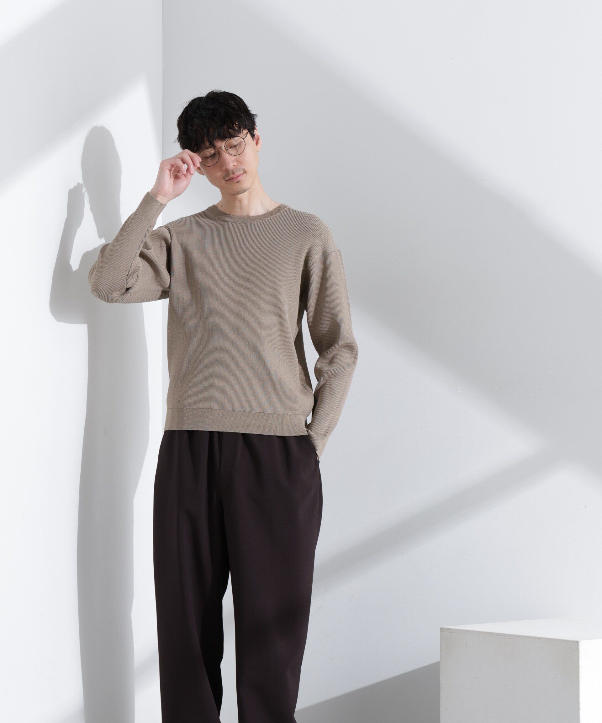  「CICAドライタッチ リブクルーネックニット」|ニット・セーター|