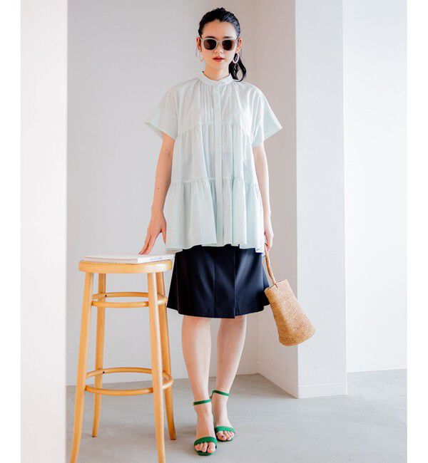 組曲「【ベルト付】リネン混オックスストレッチ キュロットパンツ」|キュロット|