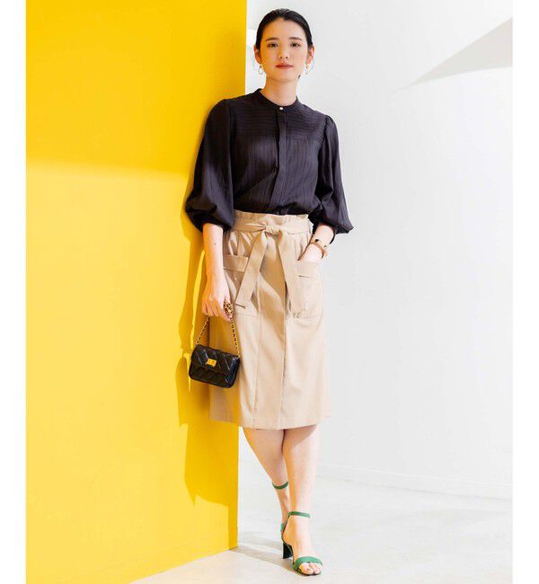 組曲「【ベルト付】リネン混オックスストレッチ キュロットパンツ」|キュロット|