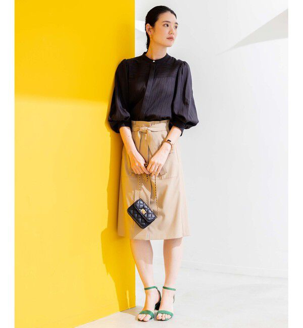 組曲「【ベルト付】リネン混オックスストレッチ キュロットパンツ」|キュロット|