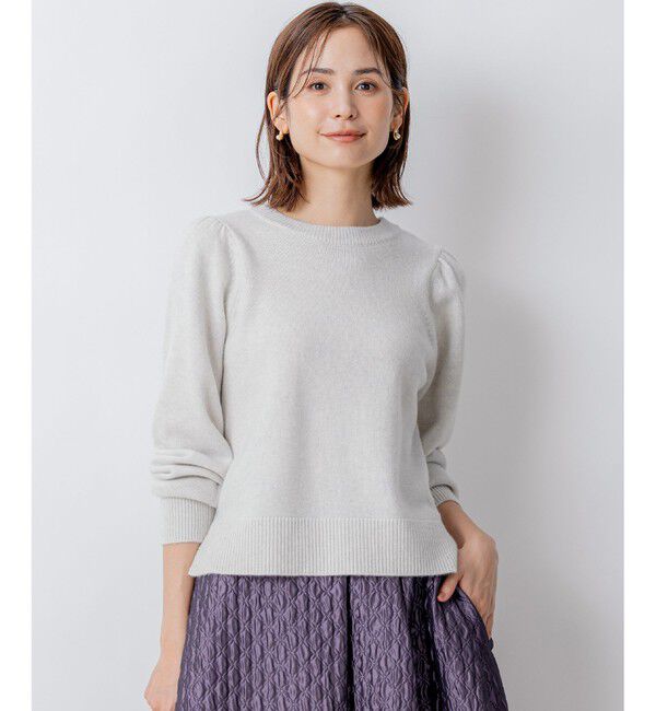 組曲「【8色展開・前後着用可】ウールカシミヤミックス パフスリーブ ニット」|ニット・セーター|【WEB限定】ｼ