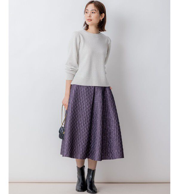 組曲「【8色展開・前後着用可】ウールカシミヤミックス パフスリーブ ニット」|ニット・セーター|