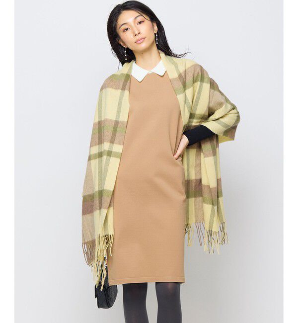 組曲「ウールチェックストール」|マフラー|イエロー系