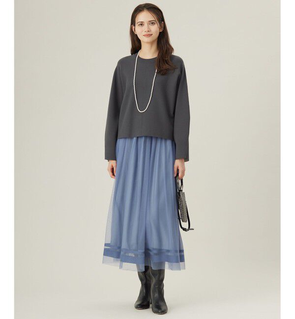 自由区「【セットアップ対応・洗える】レーヨンストレッチプルオーバー ニット」|ニット・セーター|