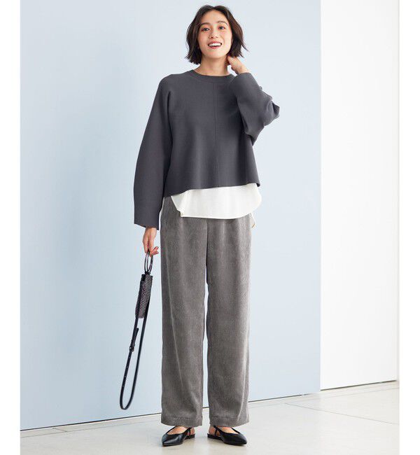 自由区「【セットアップ対応・洗える】レーヨンストレッチプルオーバー ニット」|ニット・セーター|